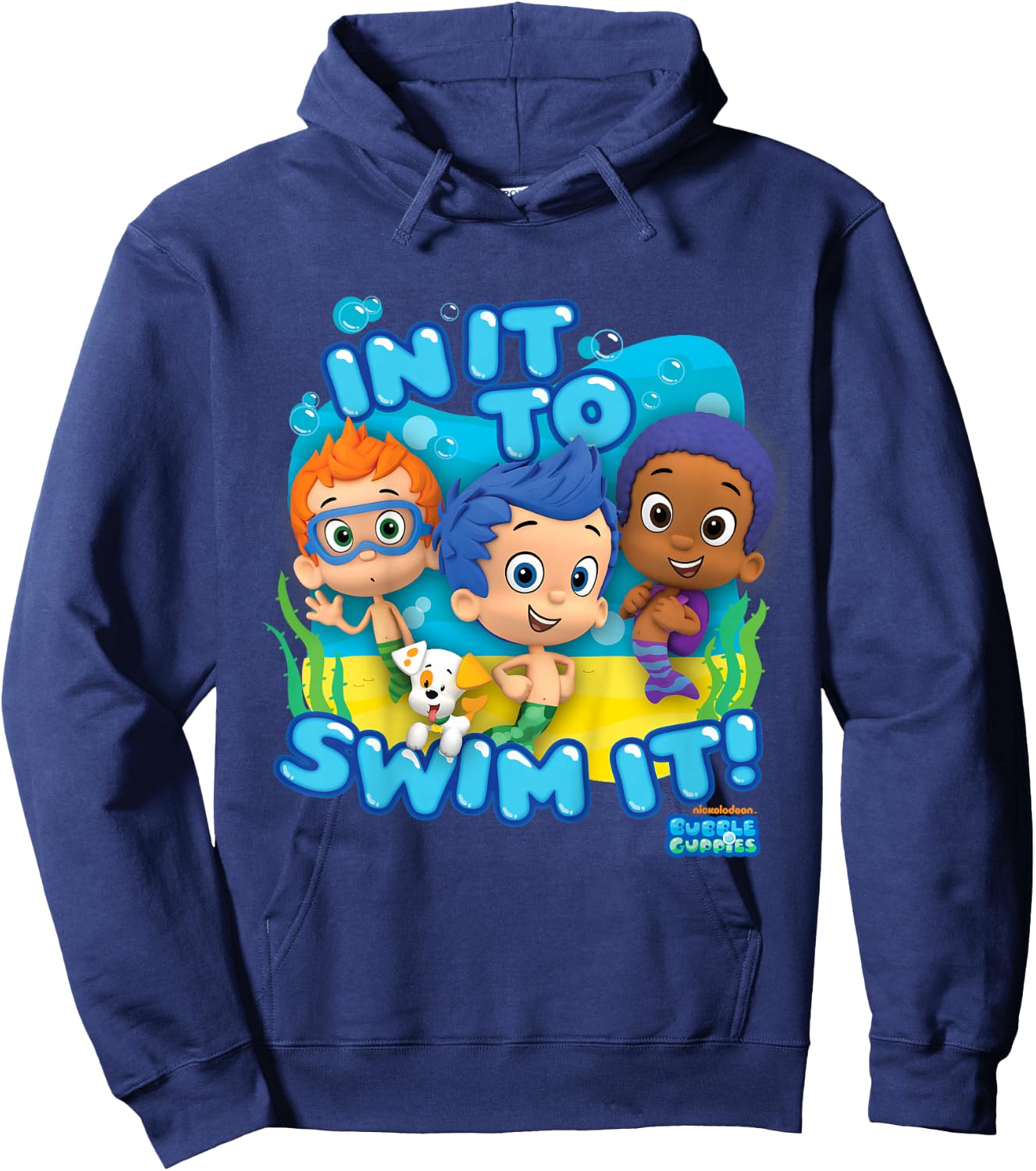 Kids Bubble Guppies in It to Swim It Hoodie - Hoodie | Navy