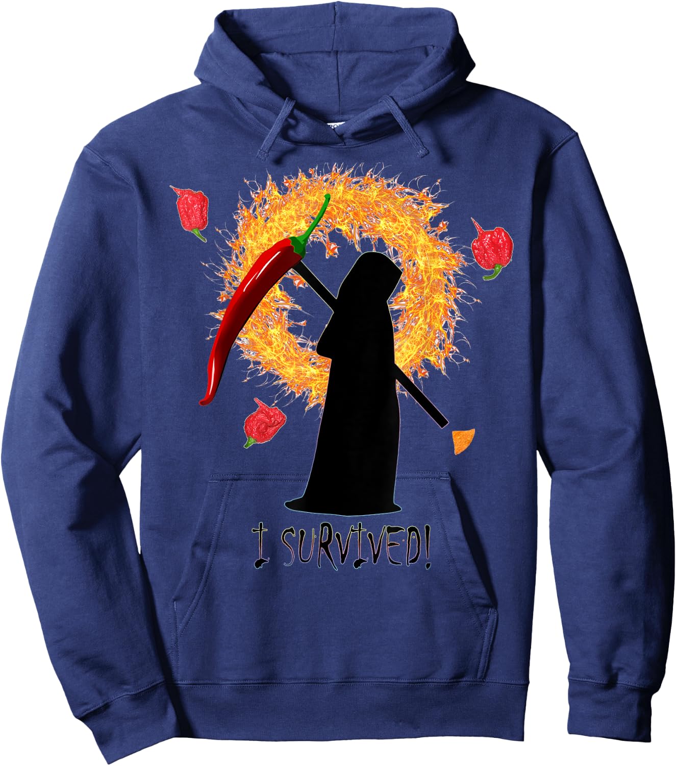 Reaper Paqui Challenge I Survived Hoodie - Hoodie | Navy