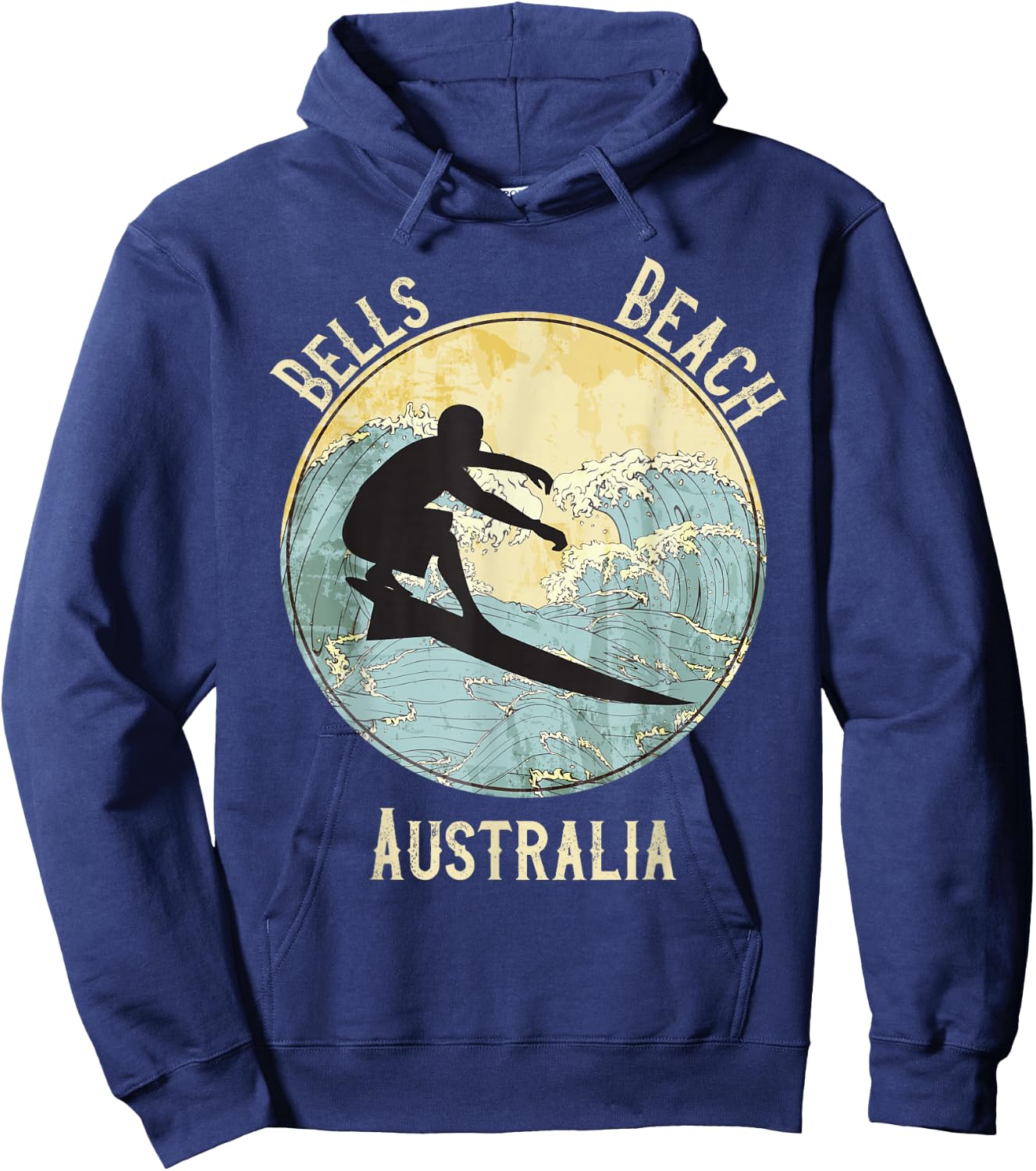 Bells Beach Australia Surfing Distressed Hoodie - Hoodie | Navy