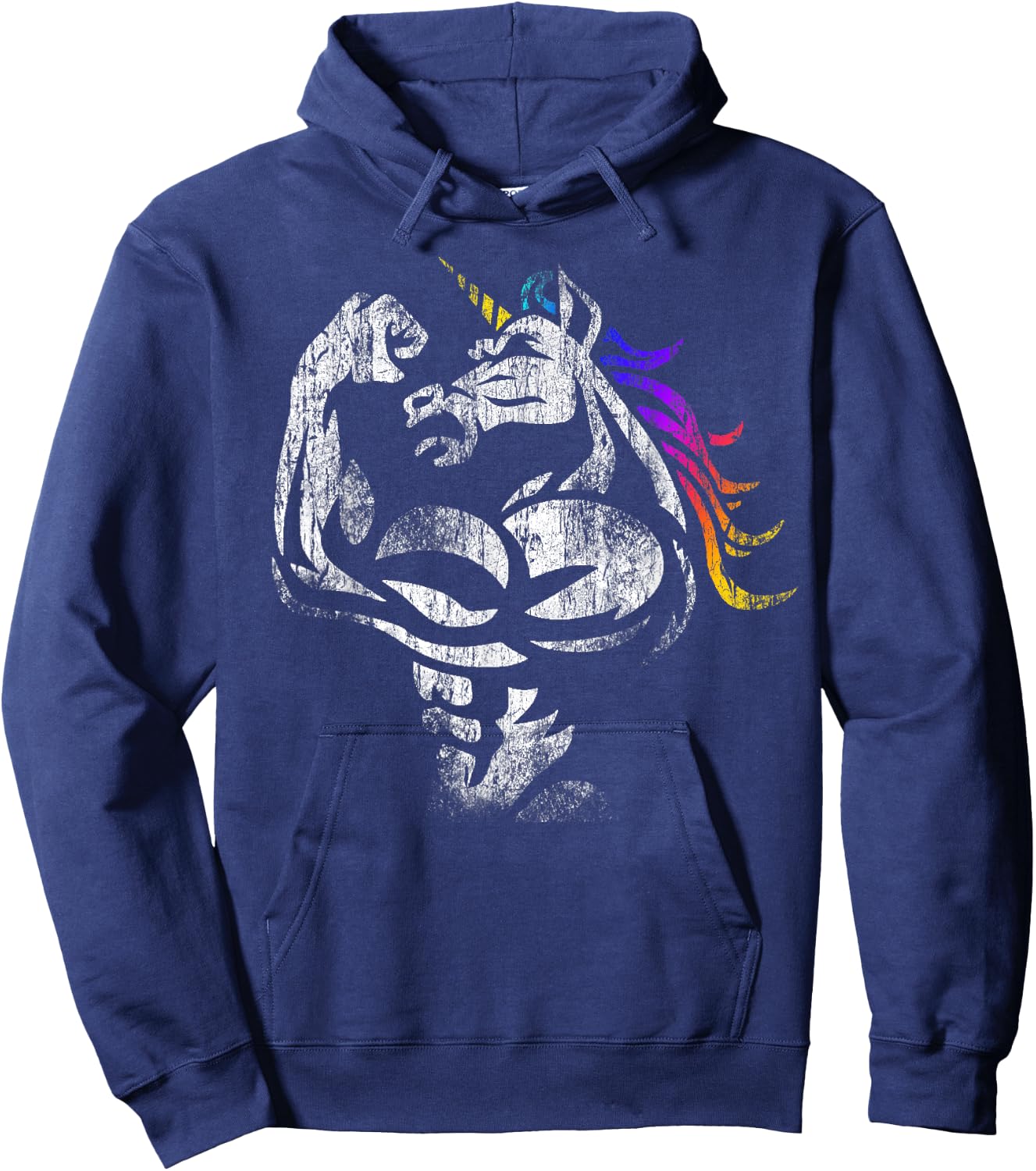 Unicorn Muscle Shirt Birthday Father's Day Gym Hoodie - Hoodie | Navy