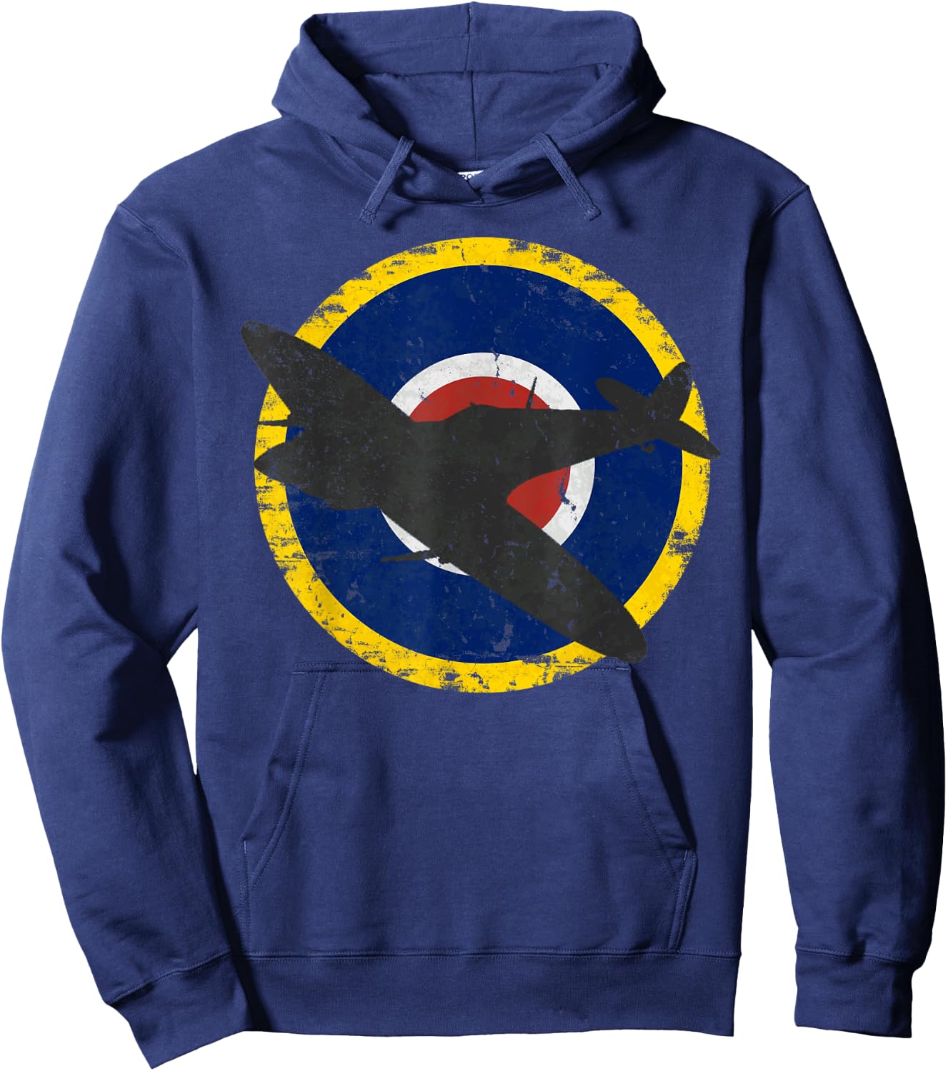 Spitfire British WWII Fighter Vintage Aircraft Hoodie - Hoodie | Navy