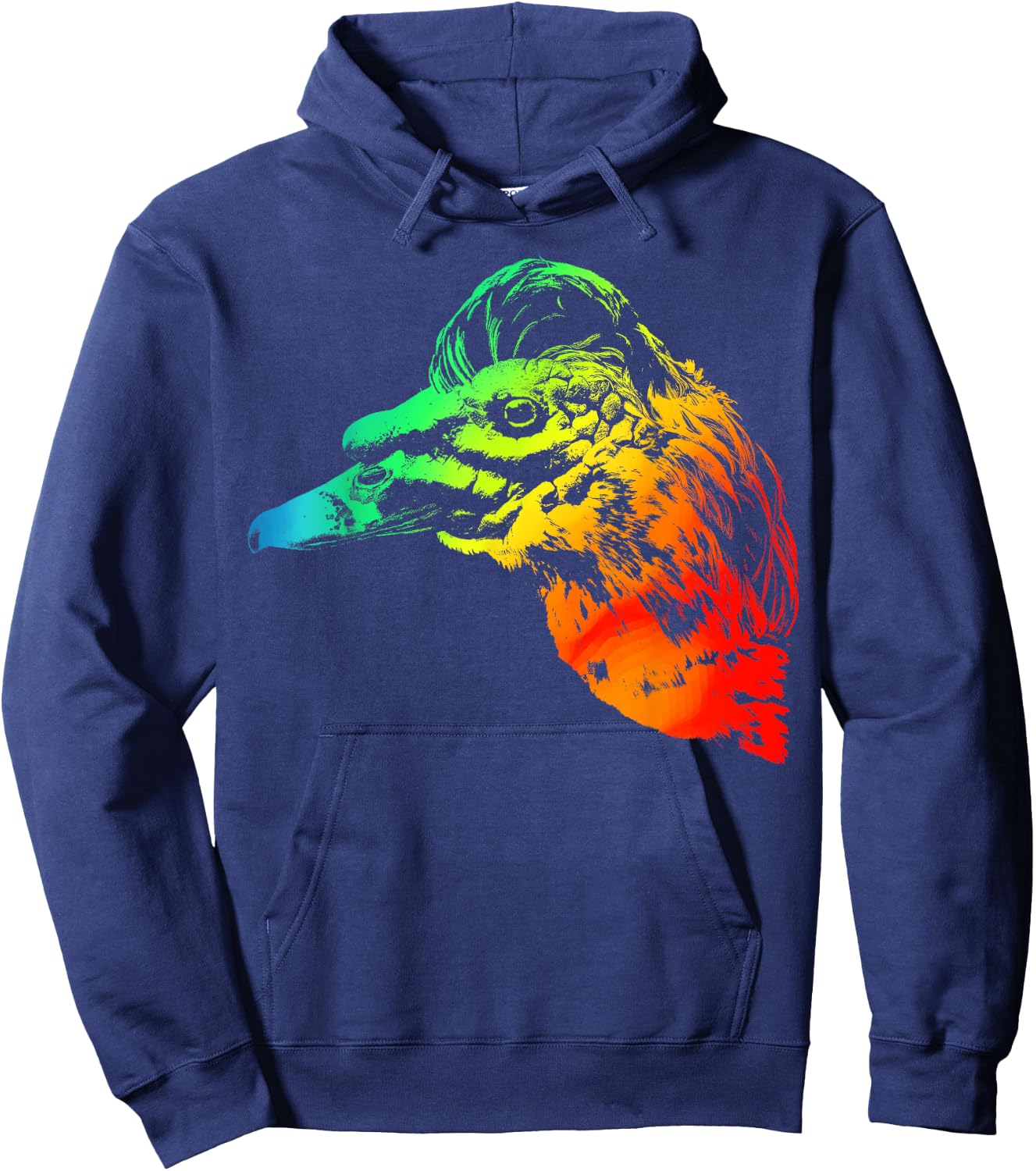 MUSCOVY DUCK Colorful Rainbow Retro Hoodie - Hoodie | Navy