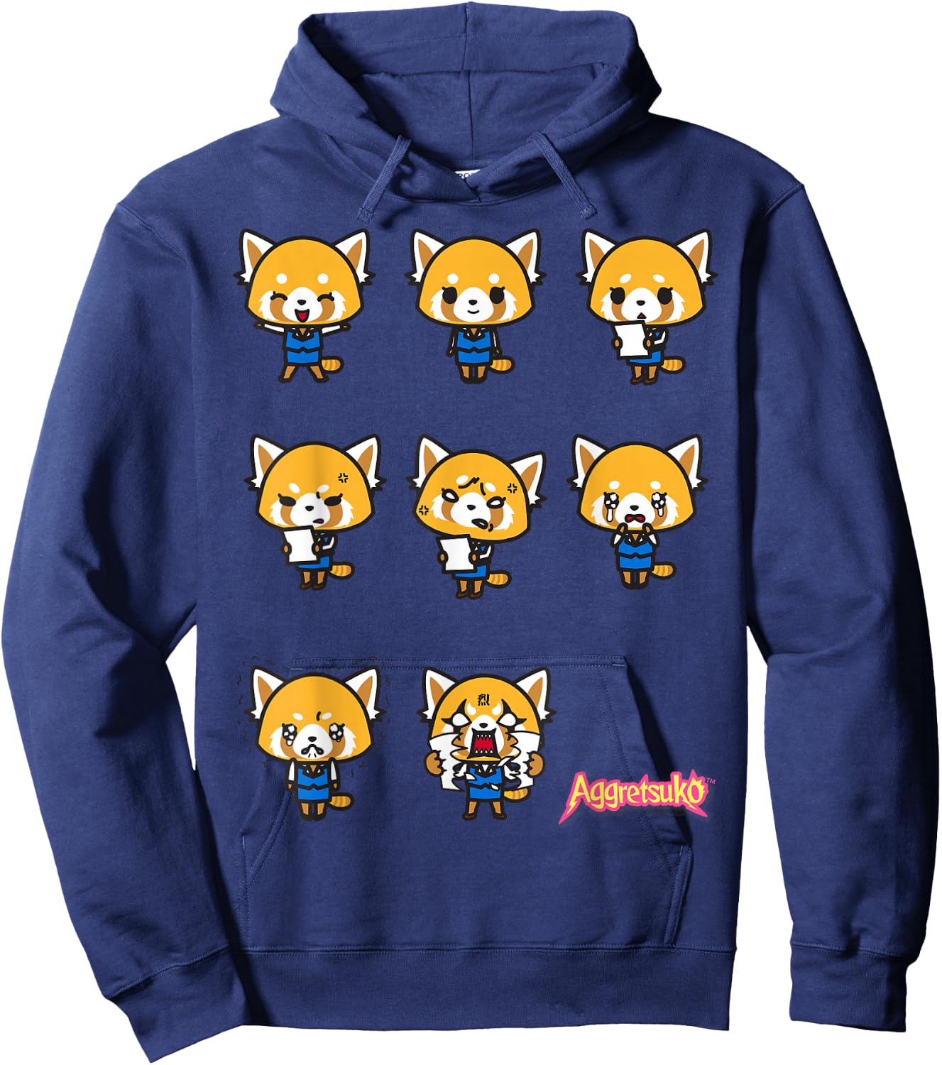 Aggretsuko Current Mood Shirt Hoodie - Hoodie | Navy
