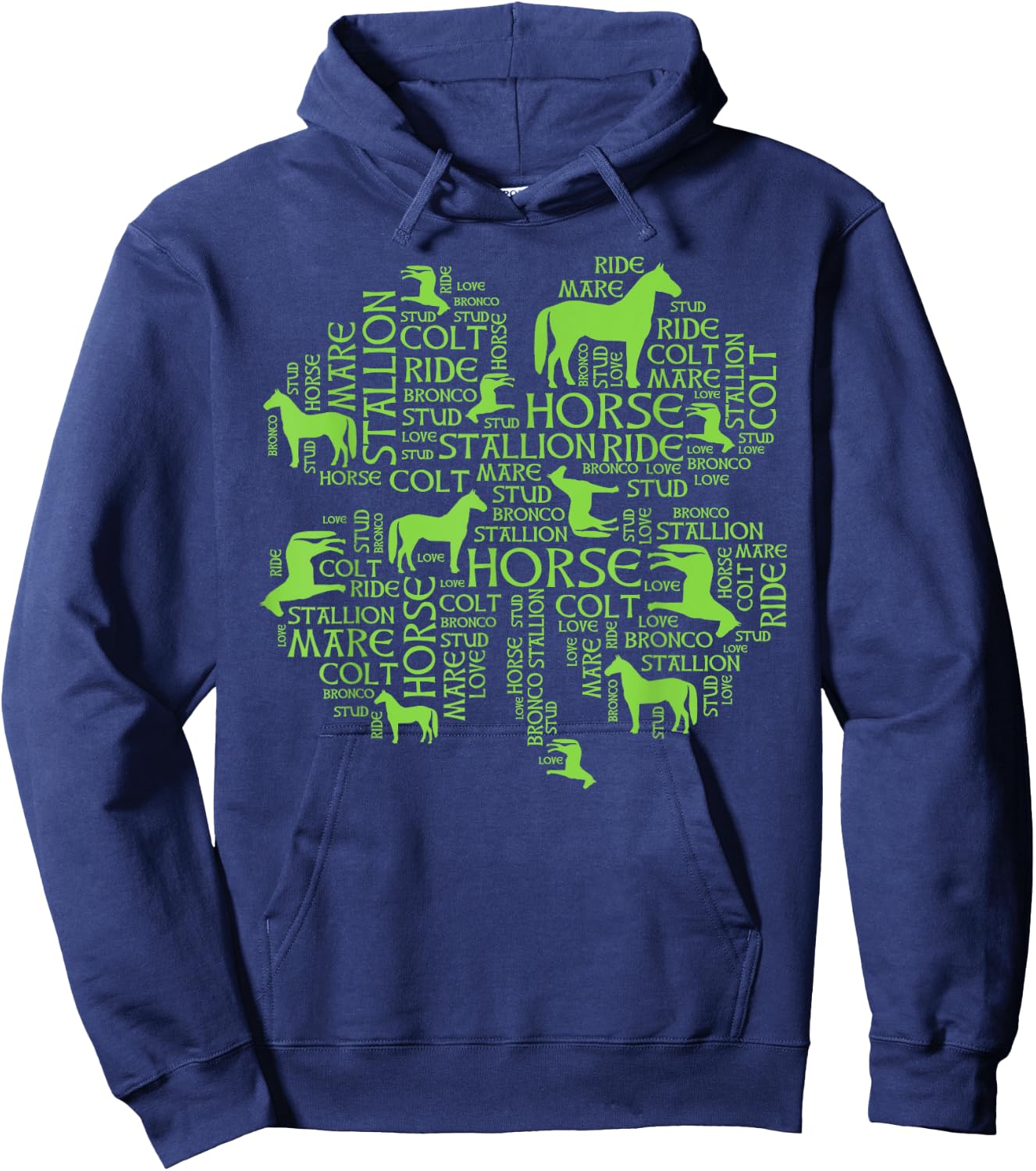 Horse St. Patrick's Day Irish - Clover Hoodie - Hoodie | Navy