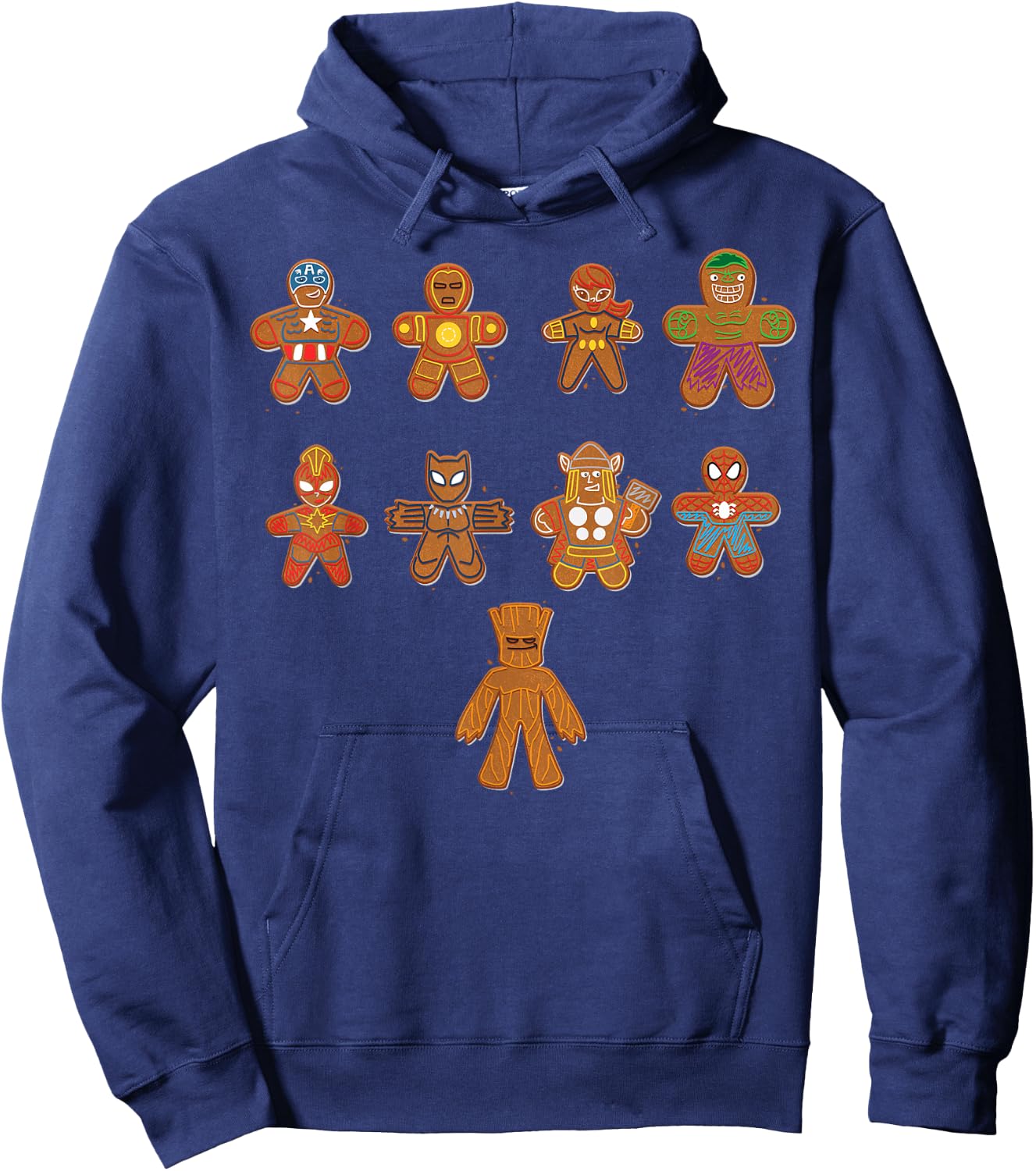 Marvel Avengers Gingerbread Cookie Line Up Hoodie - Hoodie | Navy