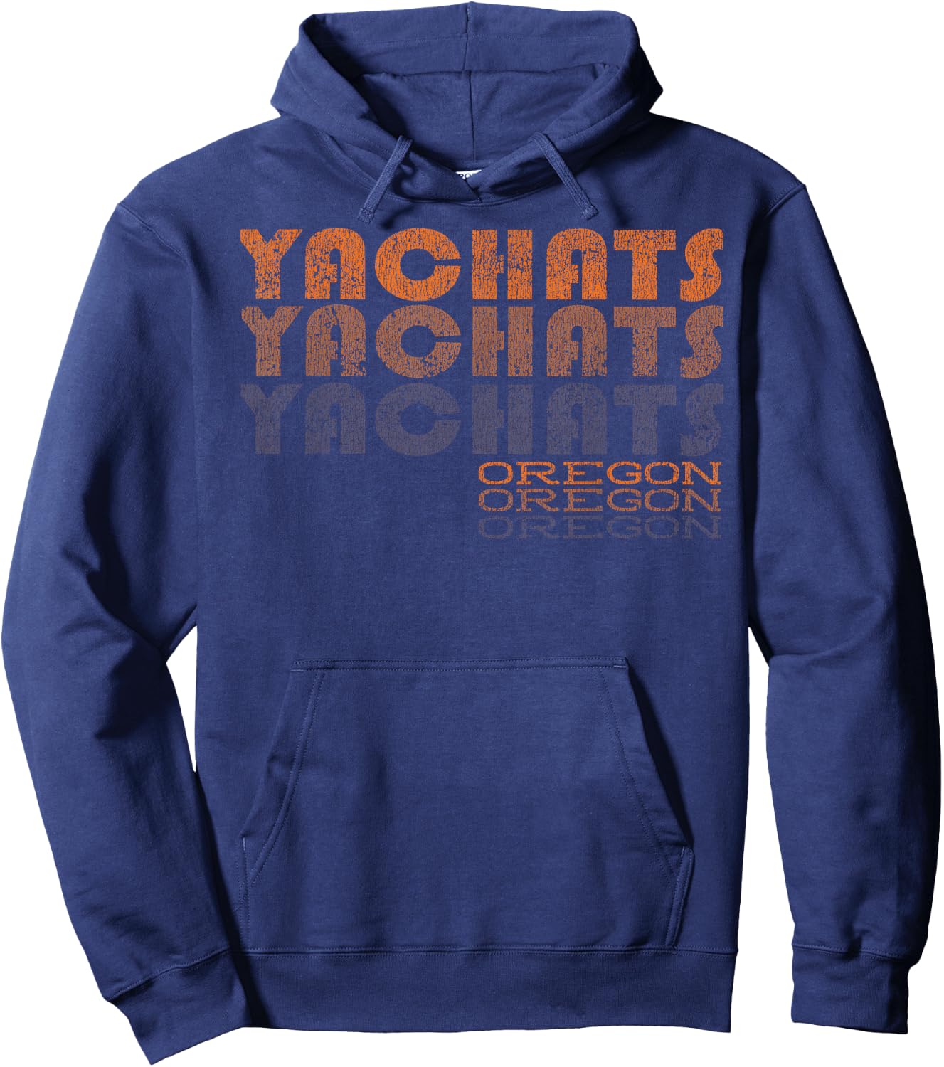 Retro Yachats Oregon Hoodie - Hoodie | Navy