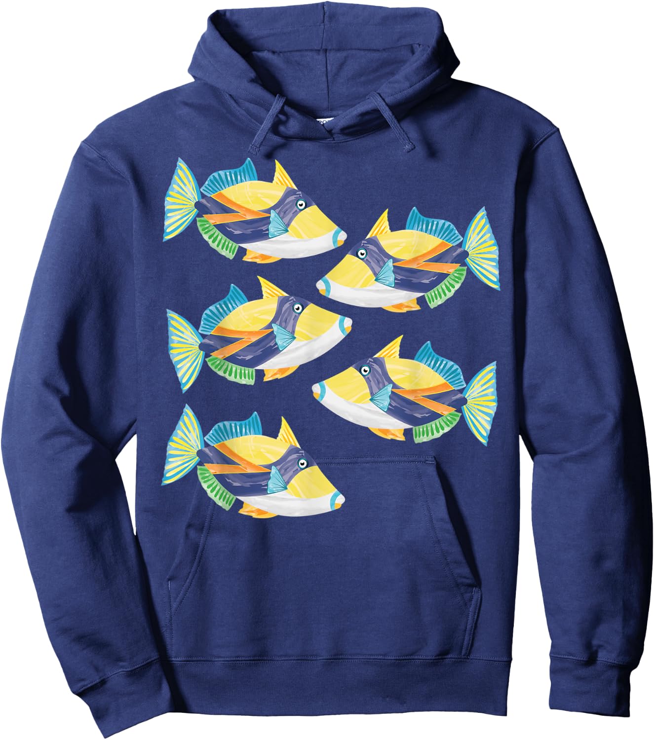 Exotic Reef triggerfish humuhumu Hoodie - Hoodie | Navy