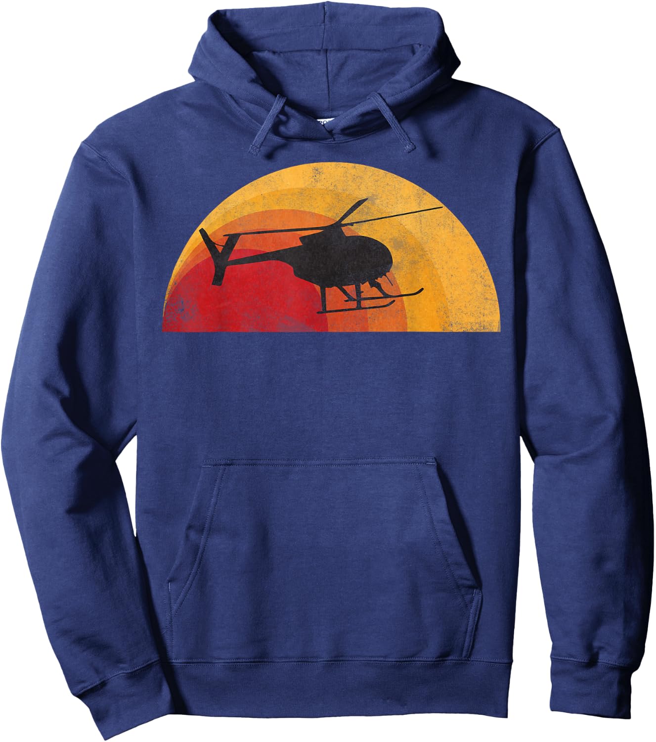 Helicopter Silhouette MD 500 Sunset Pilot Hoodie - Hoodie | Navy