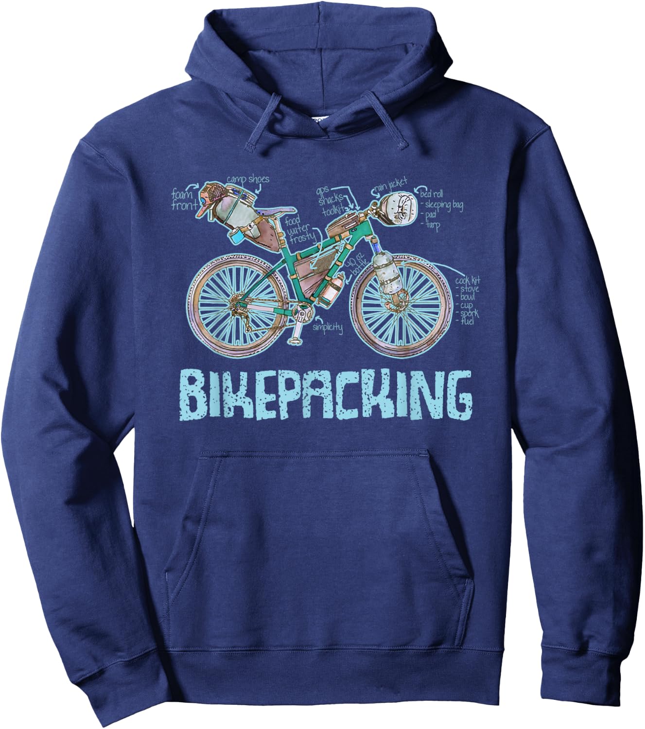 Bikepacking Gear Shirt Hoodie - Hoodie | Navy