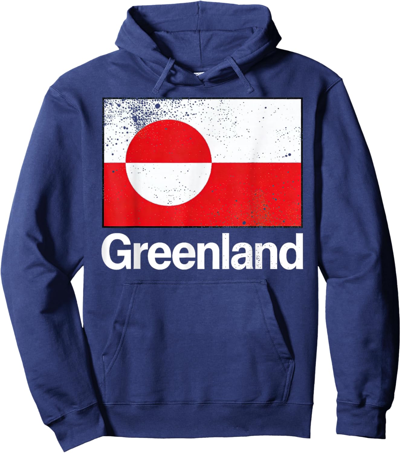 Vintage Greenland Flag Retro Men Women Kids Hoodie - Hoodie | Navy