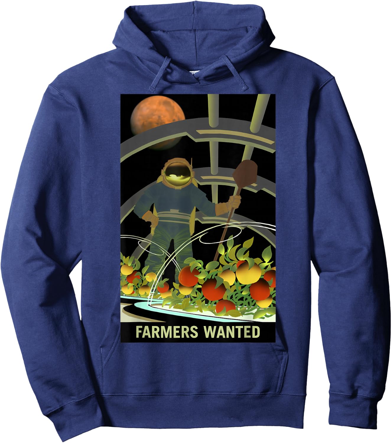 NASA Farmers Wanted On Mars Hoodie - Hoodie | Navy