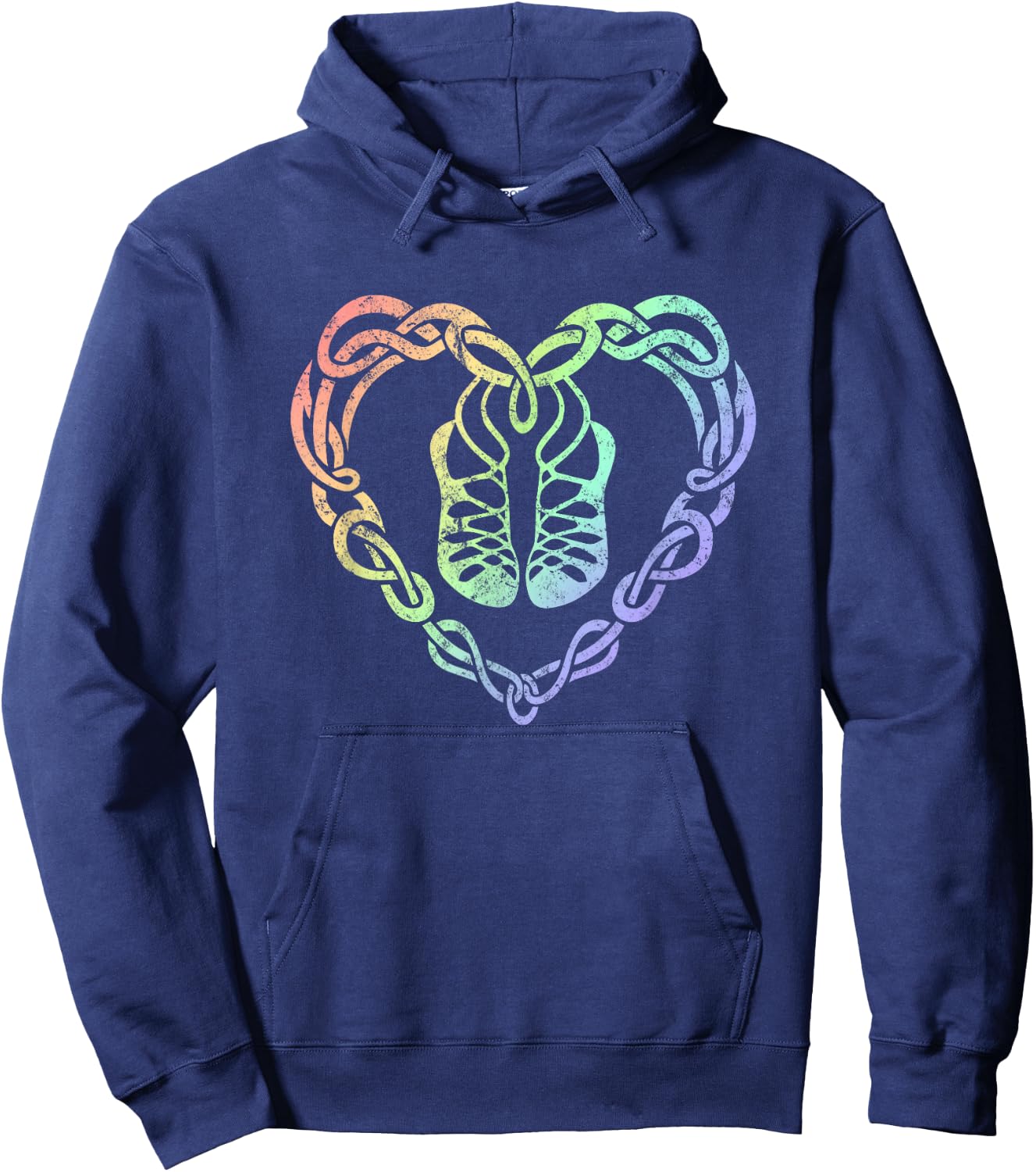 Irish Step Dancing Celtic Knot Heart Hoodie - Hoodie | Navy