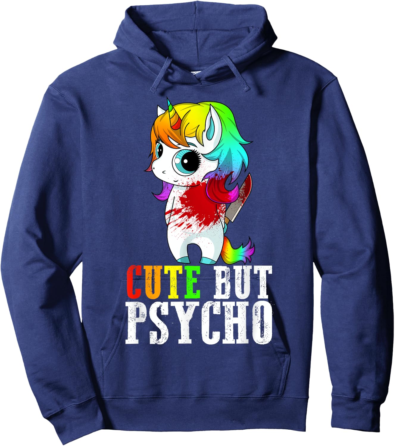 Cute But Psycho Christmas Gift Hoodie - Hoodie | Navy