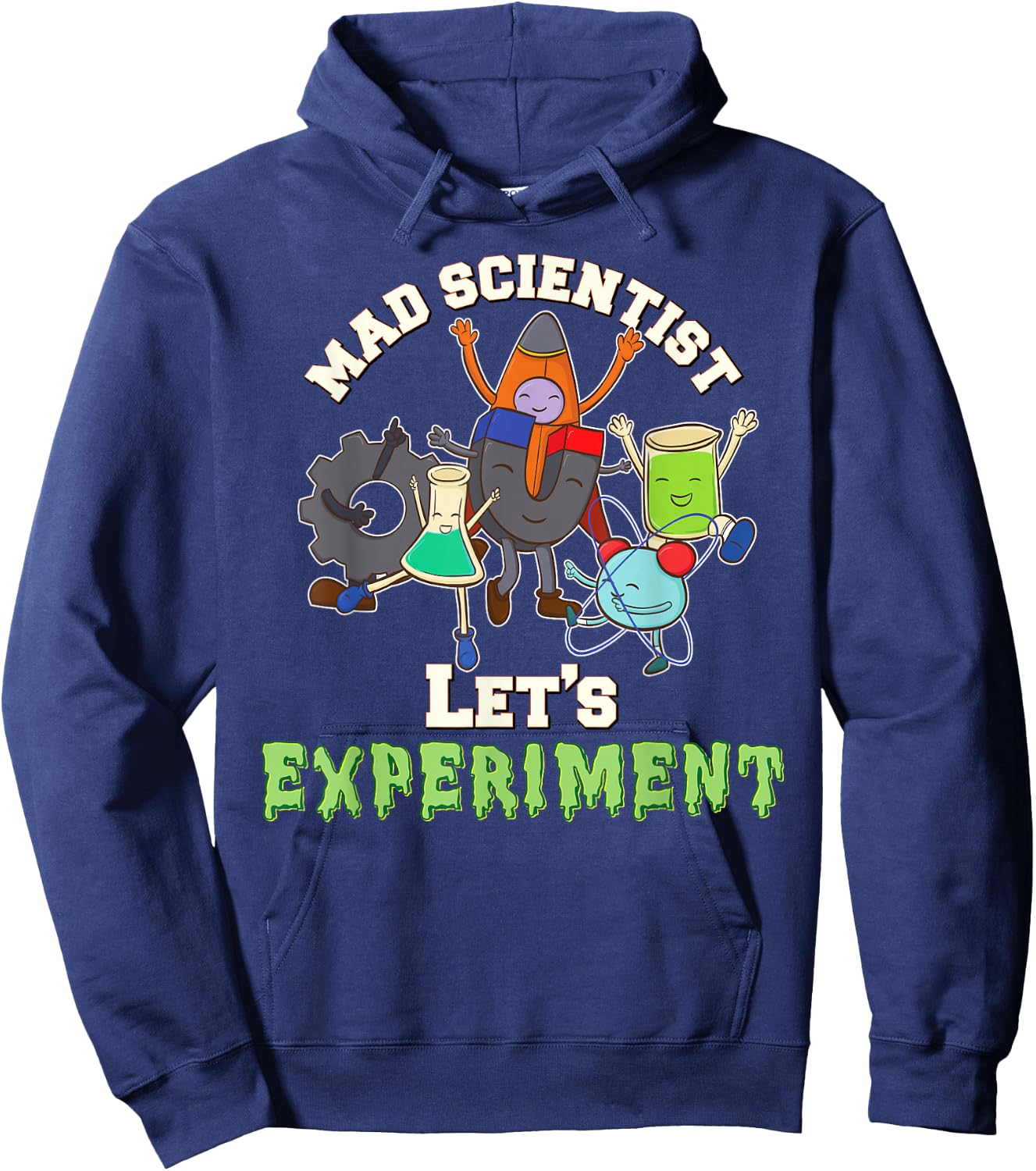 Science Birthday Party - Mad Scientist Shirt Hoodie - Hoodie | Navy