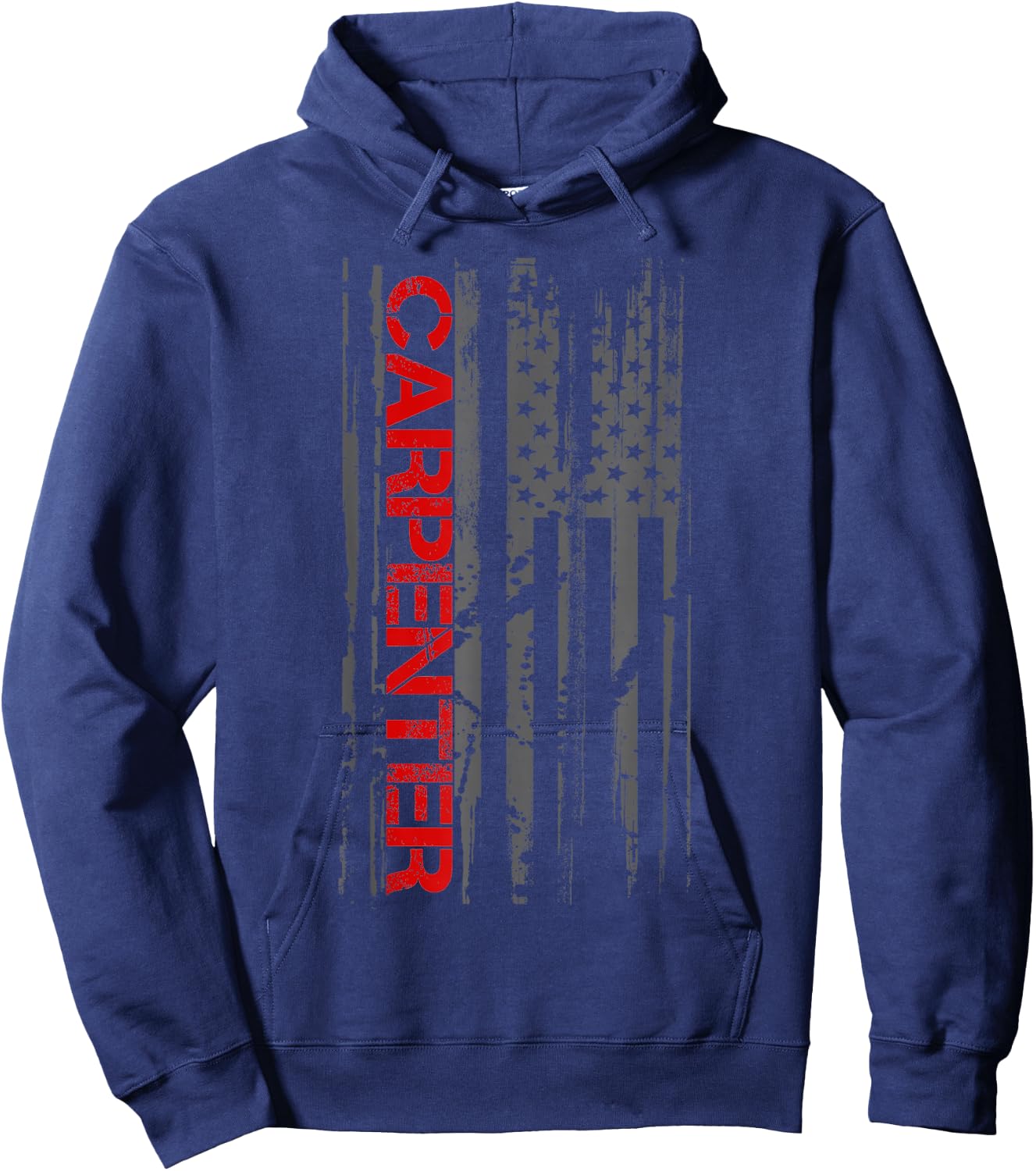 Carpenter Woodwork Patriotic American Flag Hoodie - Hoodie | Navy