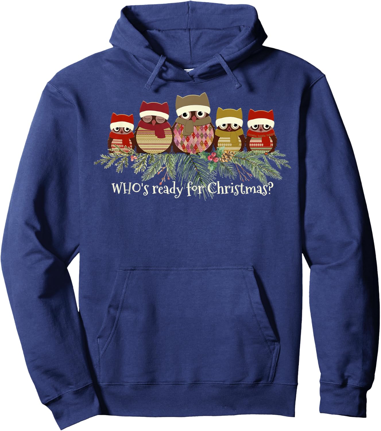 Owl Lover's Who's Ready for Christmas Hoodie - Hoodie | Navy