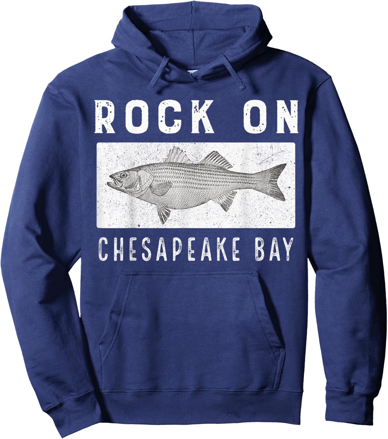 Rock On Chesapeake Bay Fishing Shirt Hoodie - Hoodie | Navy