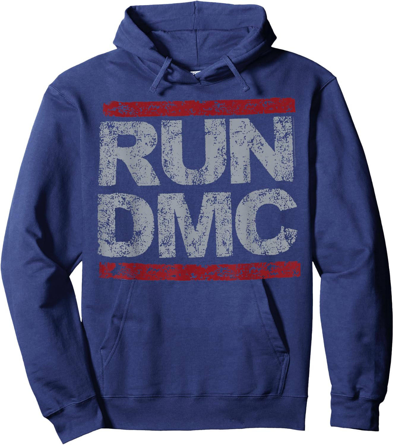 Run DMC Official Grunge Logo Hoodie - Hoodie | Navy