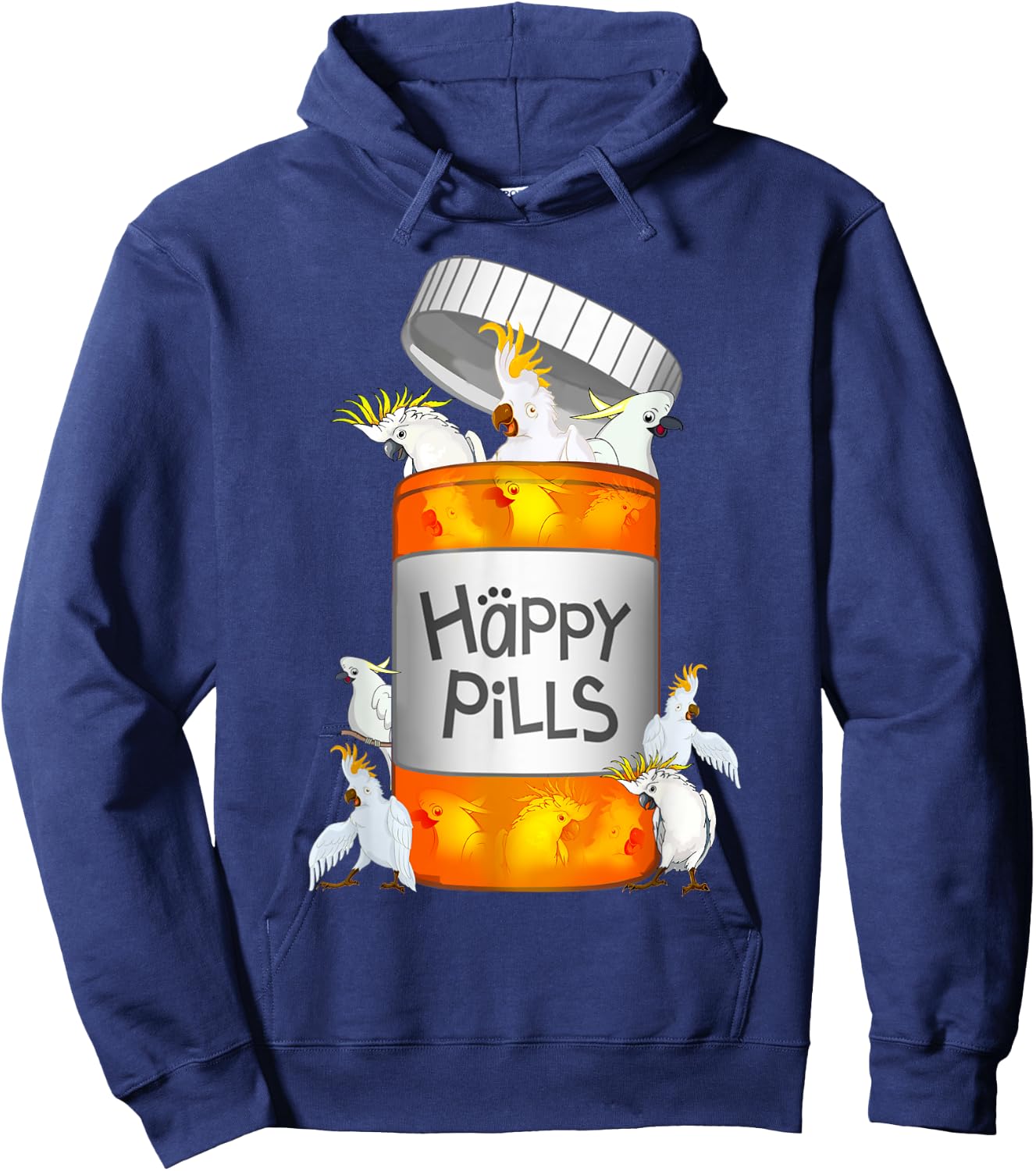 Cockatoo Happy Pills Hoodie - Hoodie | Navy