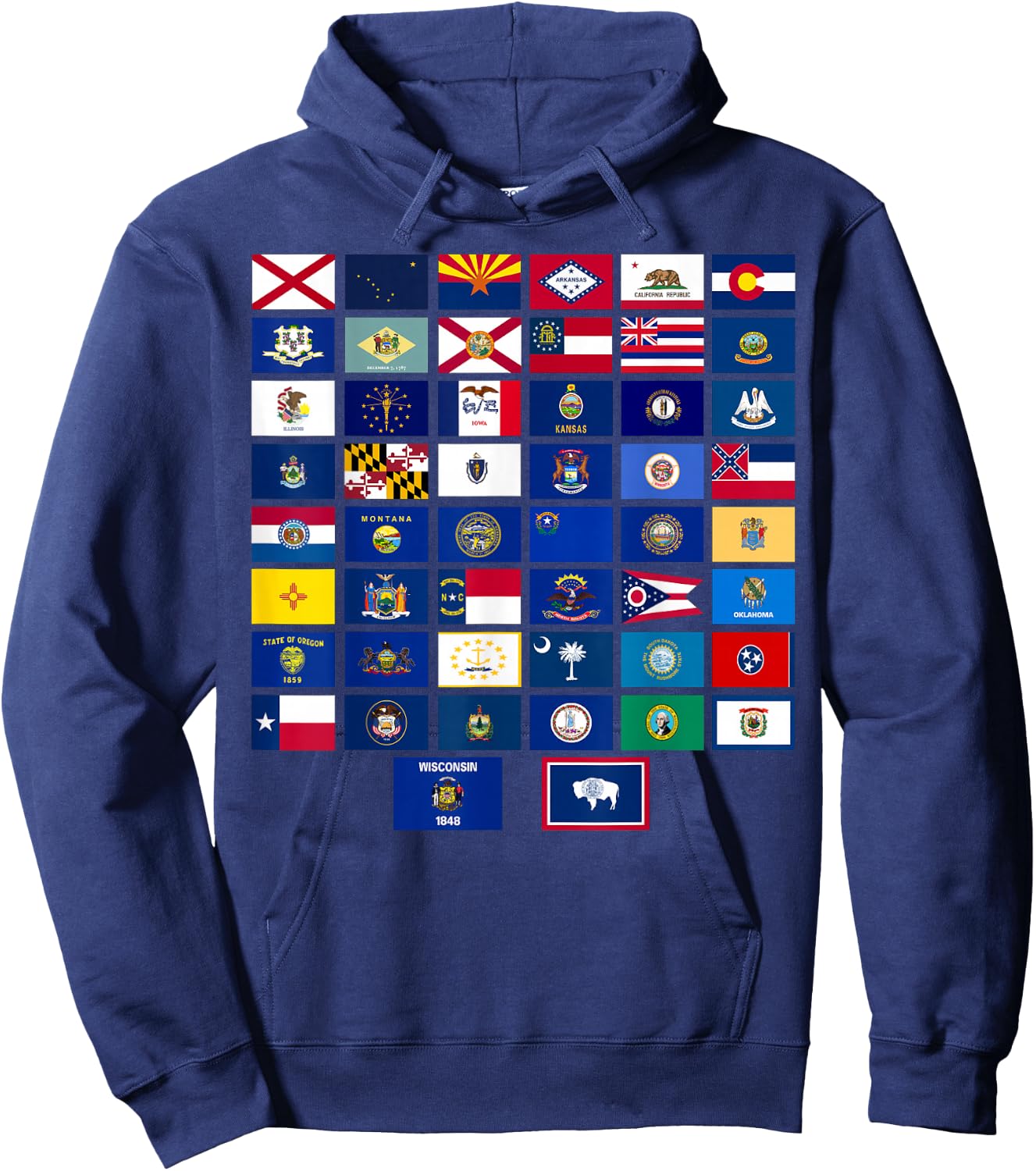 Flags of the US states Hoodie - Hoodie | Navy