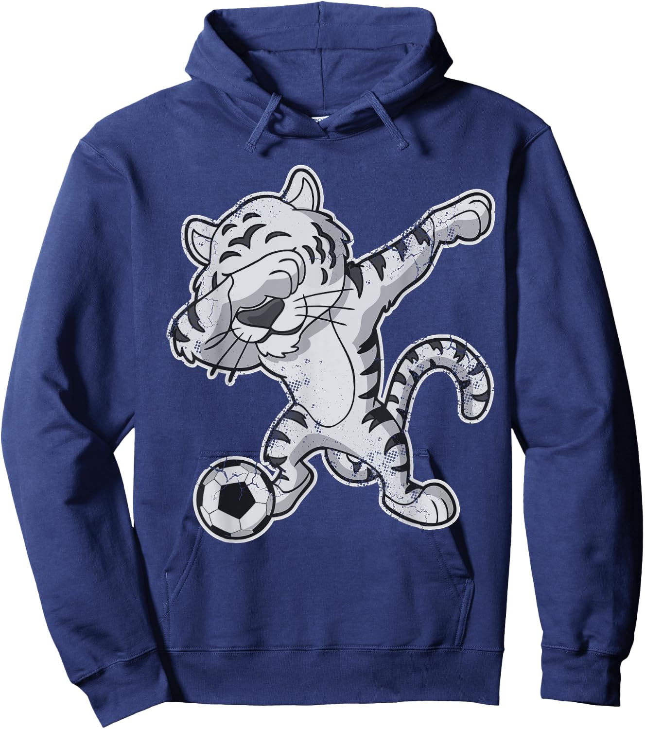 Dabbing White Tiger Soccer Team Player Hoodie - Hoodie | Navy