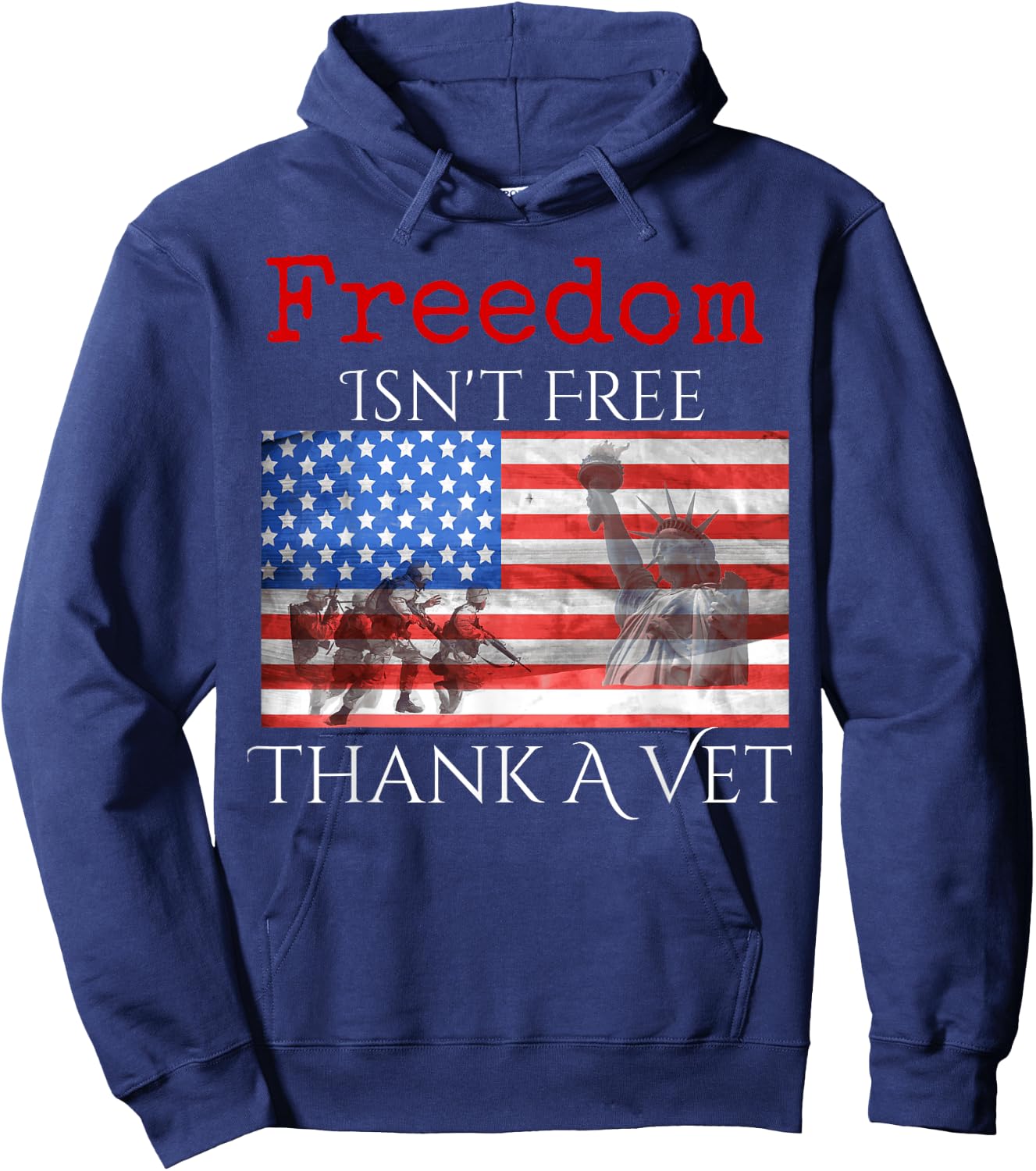 Freedom Isn't Free Thank A Vet Hoodie - Hoodie | Navy