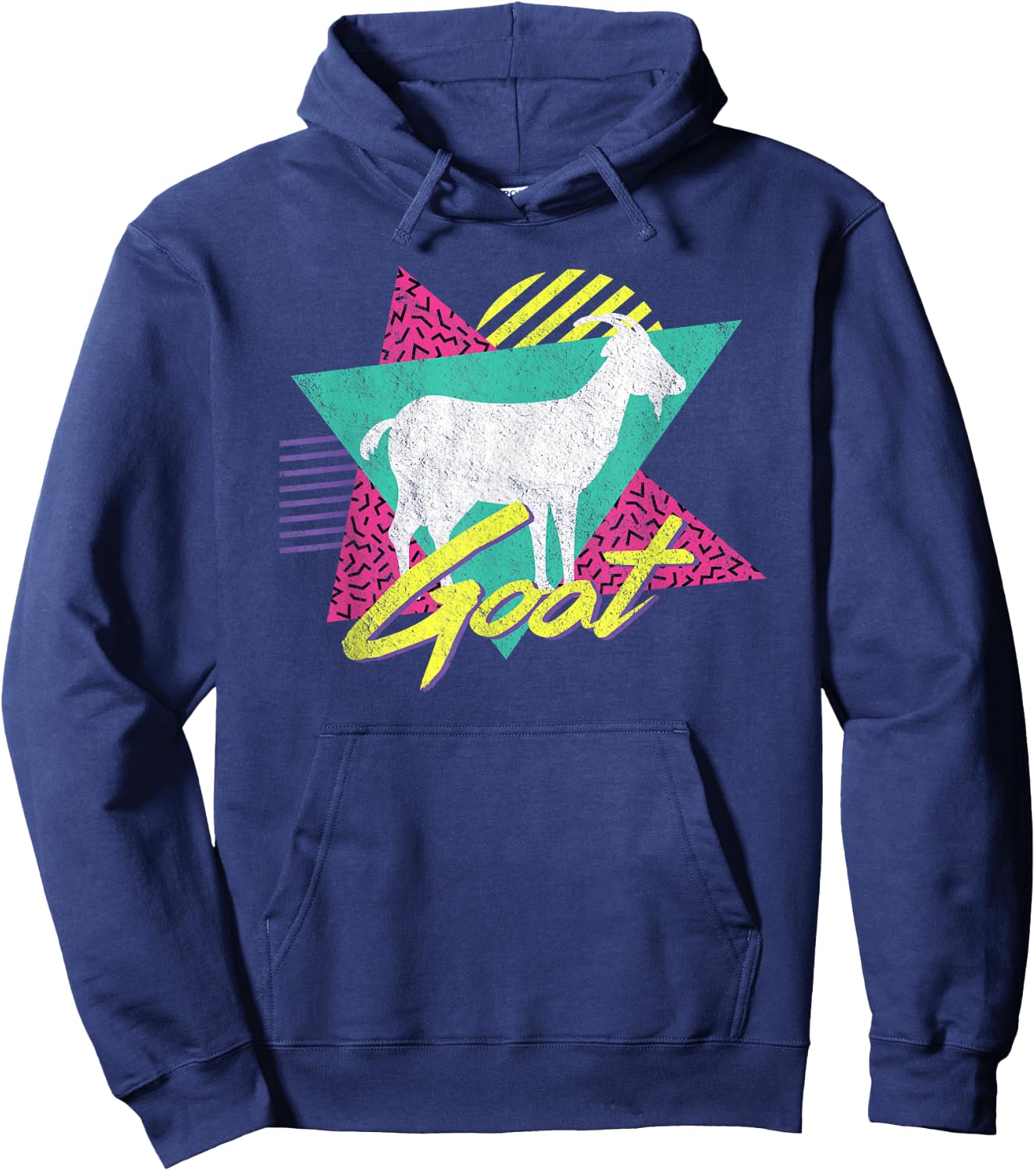 Vintage Retro 80s Or 90s Goat Hoodie - Hoodie | Navy