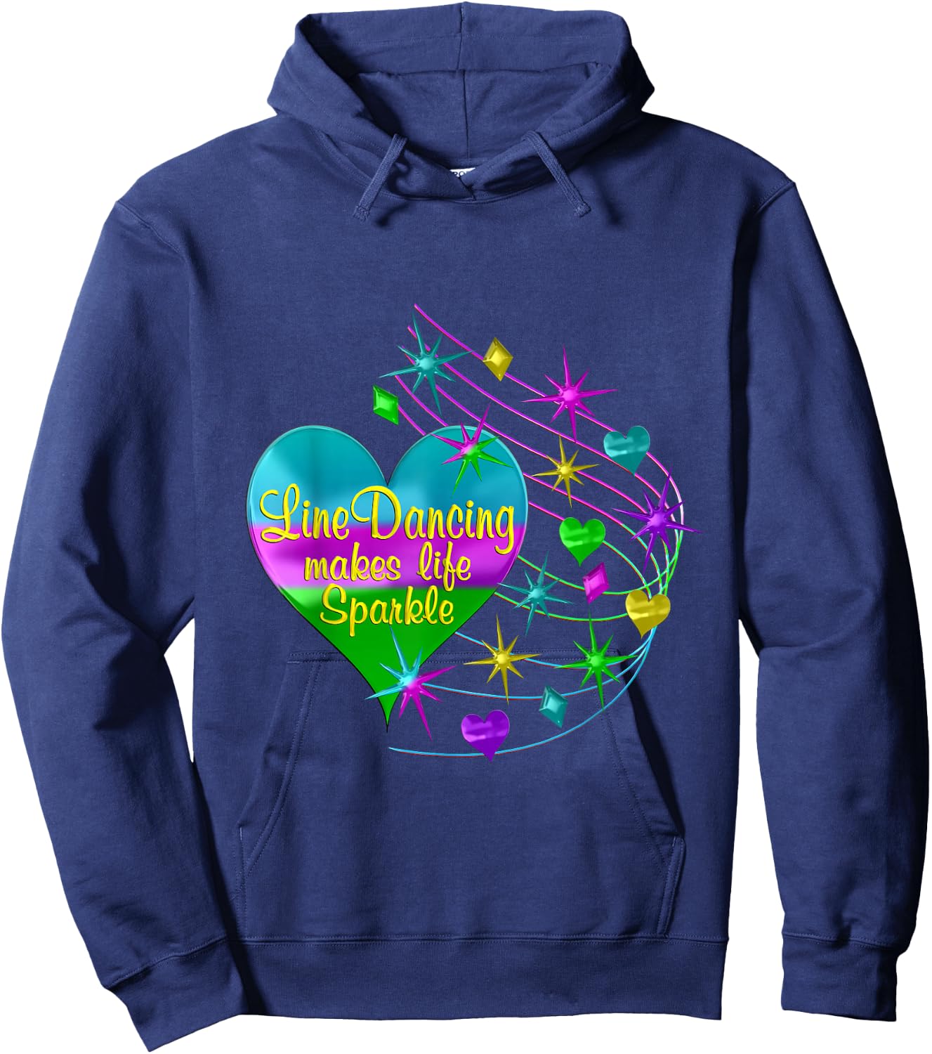 Line Dancing Makes Life Sparkle Hoodie - Hoodie | Navy
