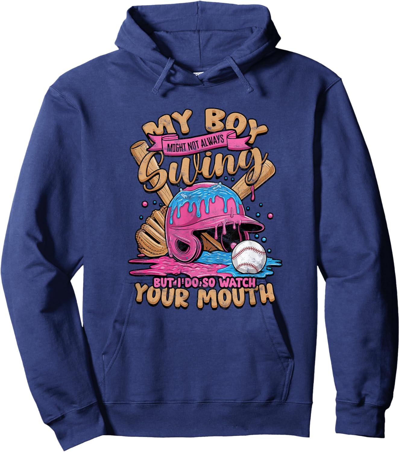 My Boy Might Not Always Swing Watch Mouth Hoodie - Hoodie | Navy