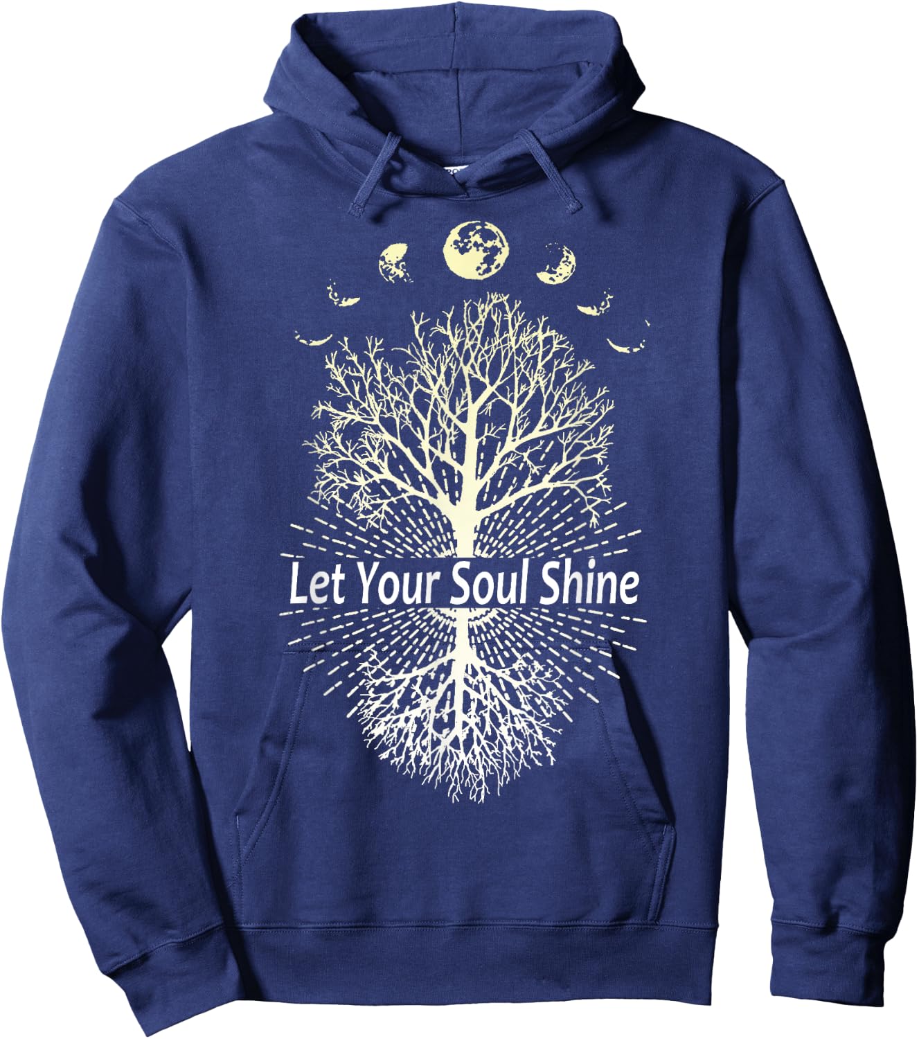 Phases of the Moon Let Your Soul Shine Tree Hoodie - Hoodie | Navy