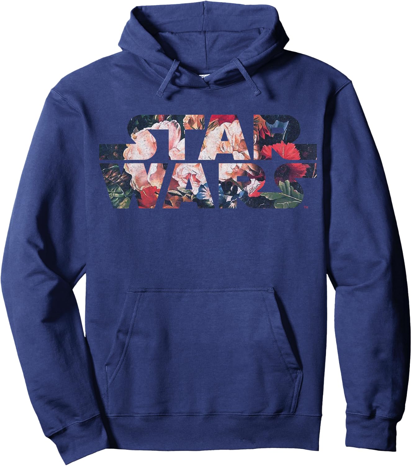 Star Wars Antique Flower Print Logo Graphic Hoodie - Hoodie | Navy