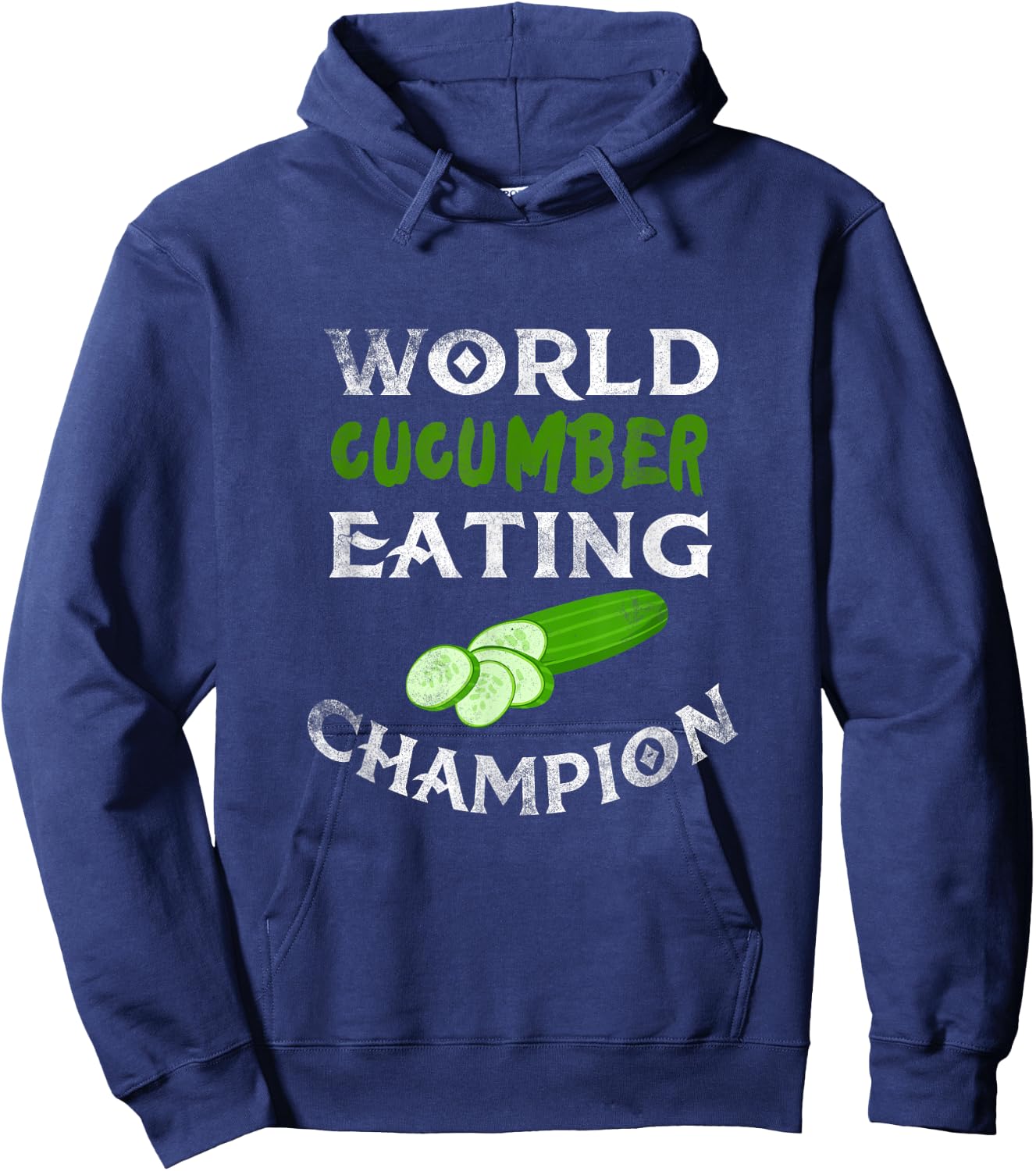 World Cucumber Eating Champion Funny Vegetarian Hoodie - Hoodie | Navy