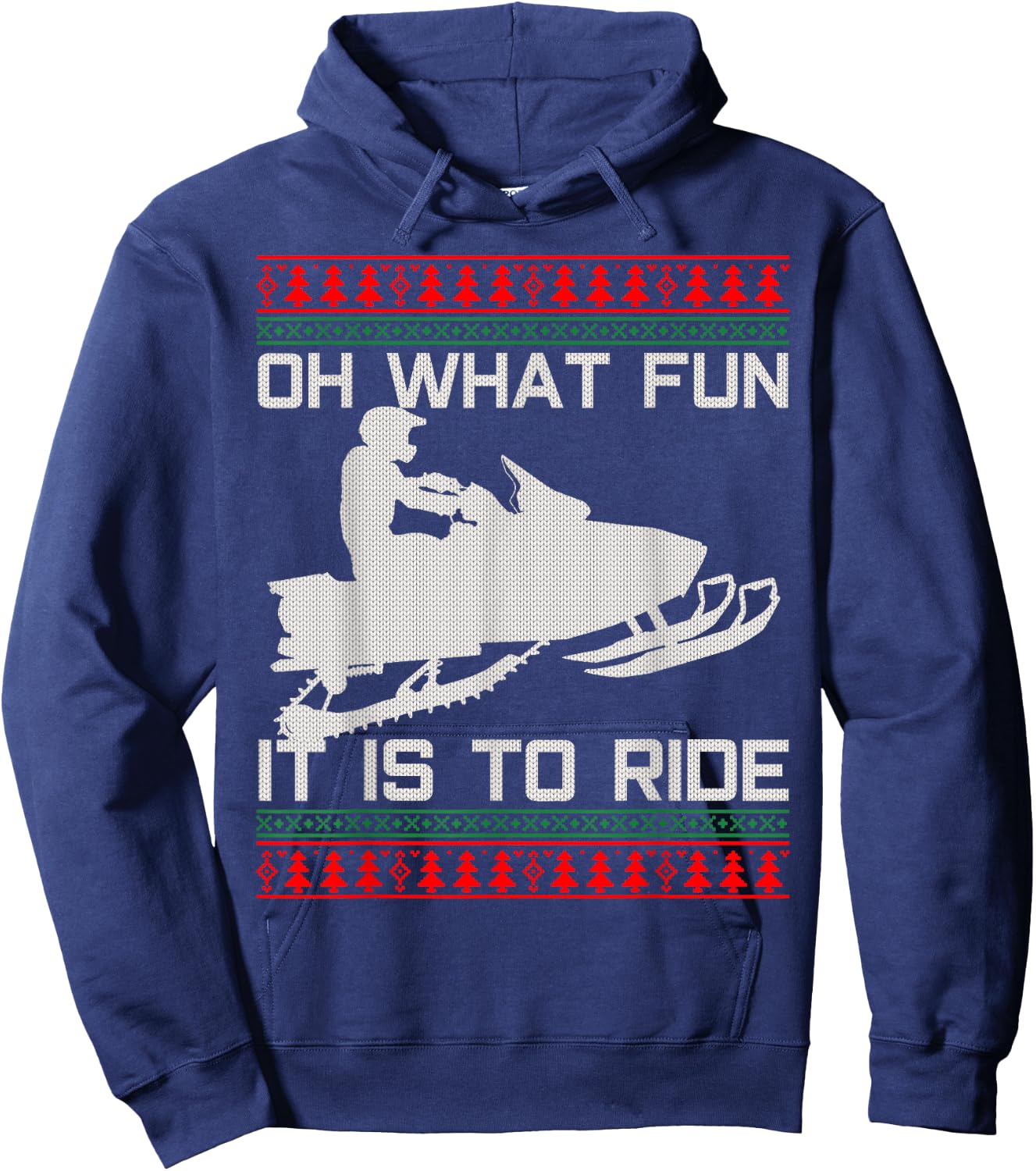 Snowmobile Ugly Christmas Christmas Funny Gift Hoodie - Hoodie | Navy