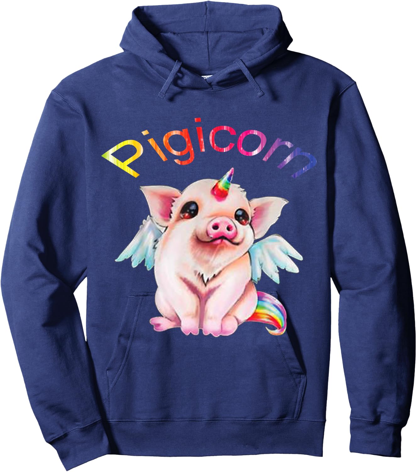 Pigicorn - I love Pigs and Unicorns Teeshirt Hoodie - Hoodie | Navy