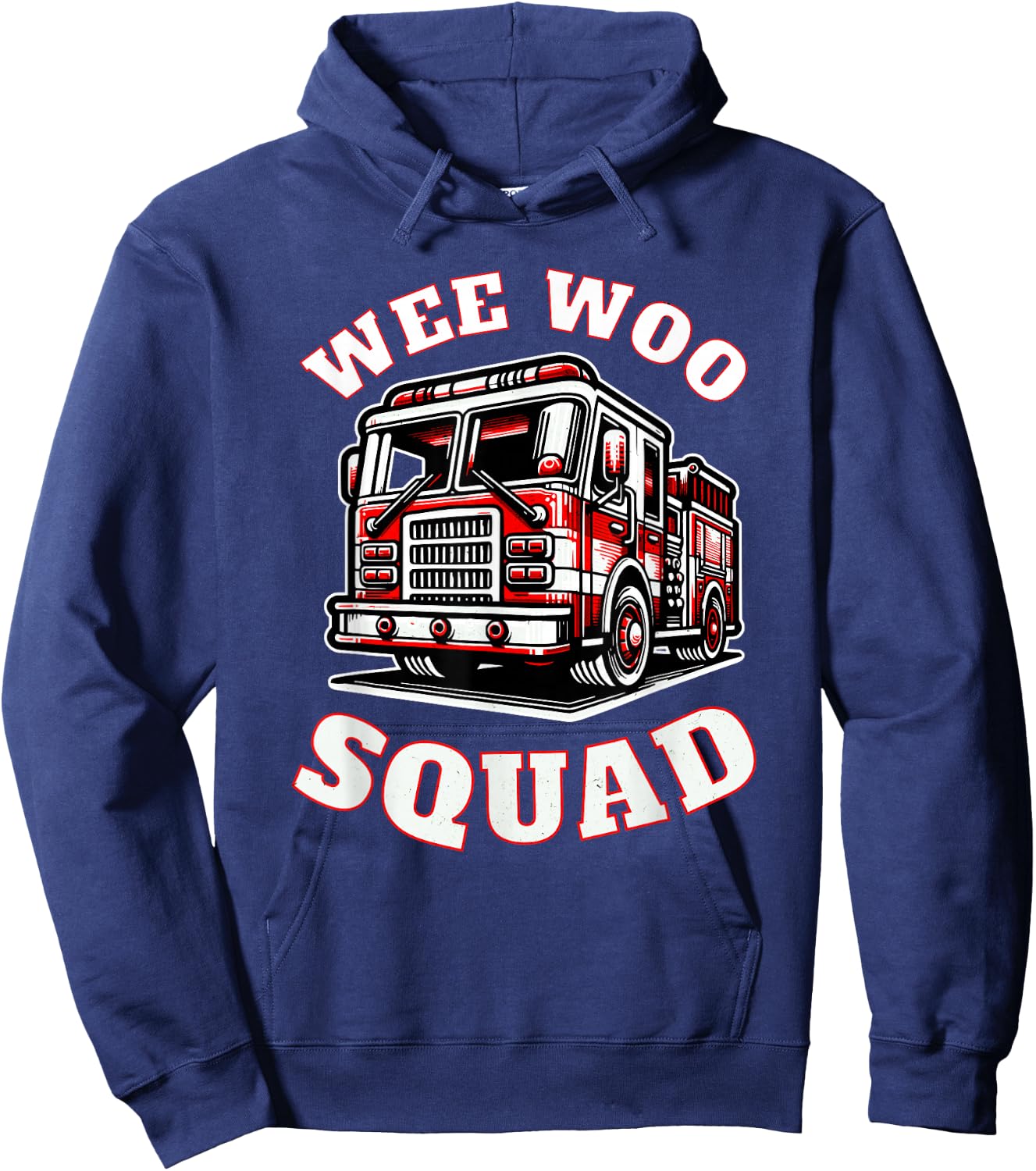 Wee Woo Squad Firefighter Funny Hoodie - Hoodie | Navy
