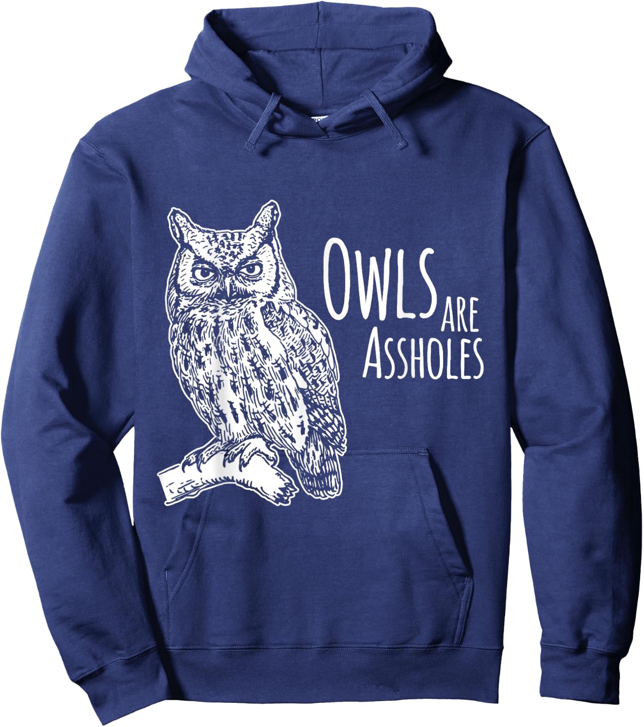 Owls Are Assholes Hoodie - Hoodie | Navy