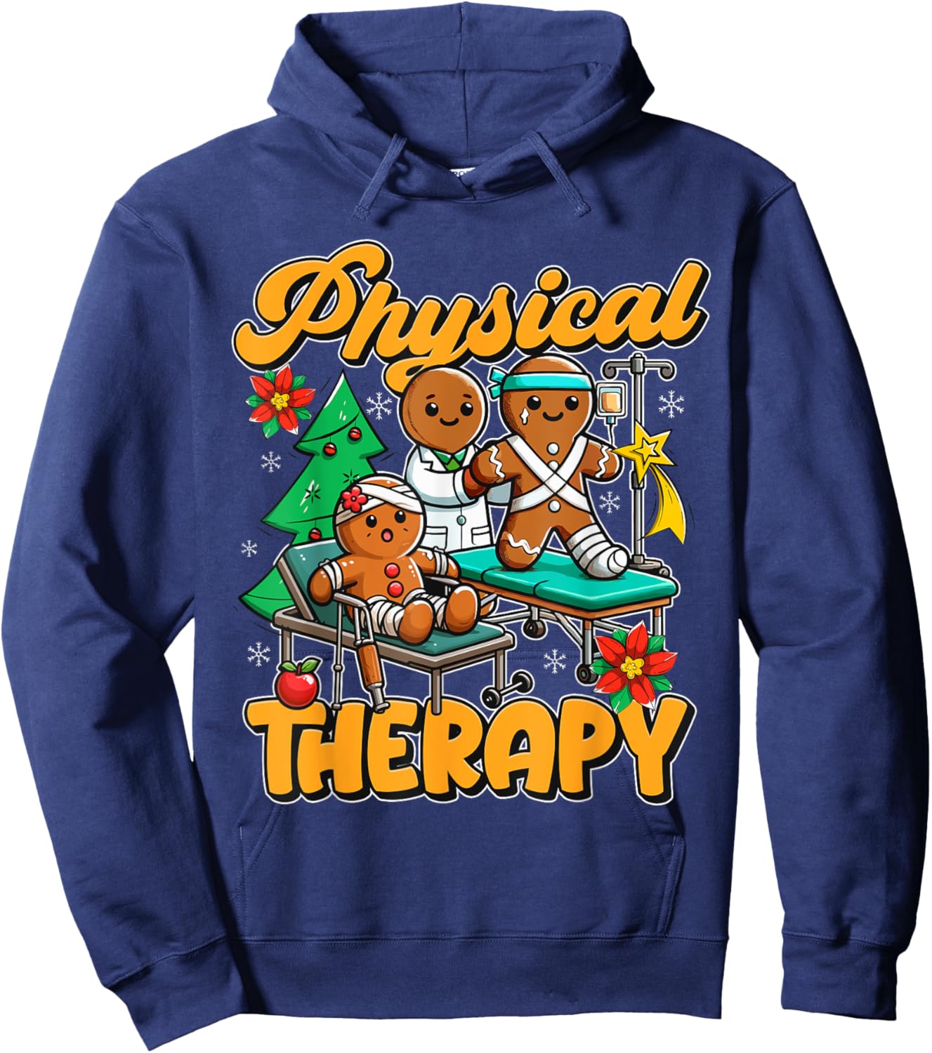Physical Therapy Gingerbread Christmas Fun Hoodie - Hoodie | Navy