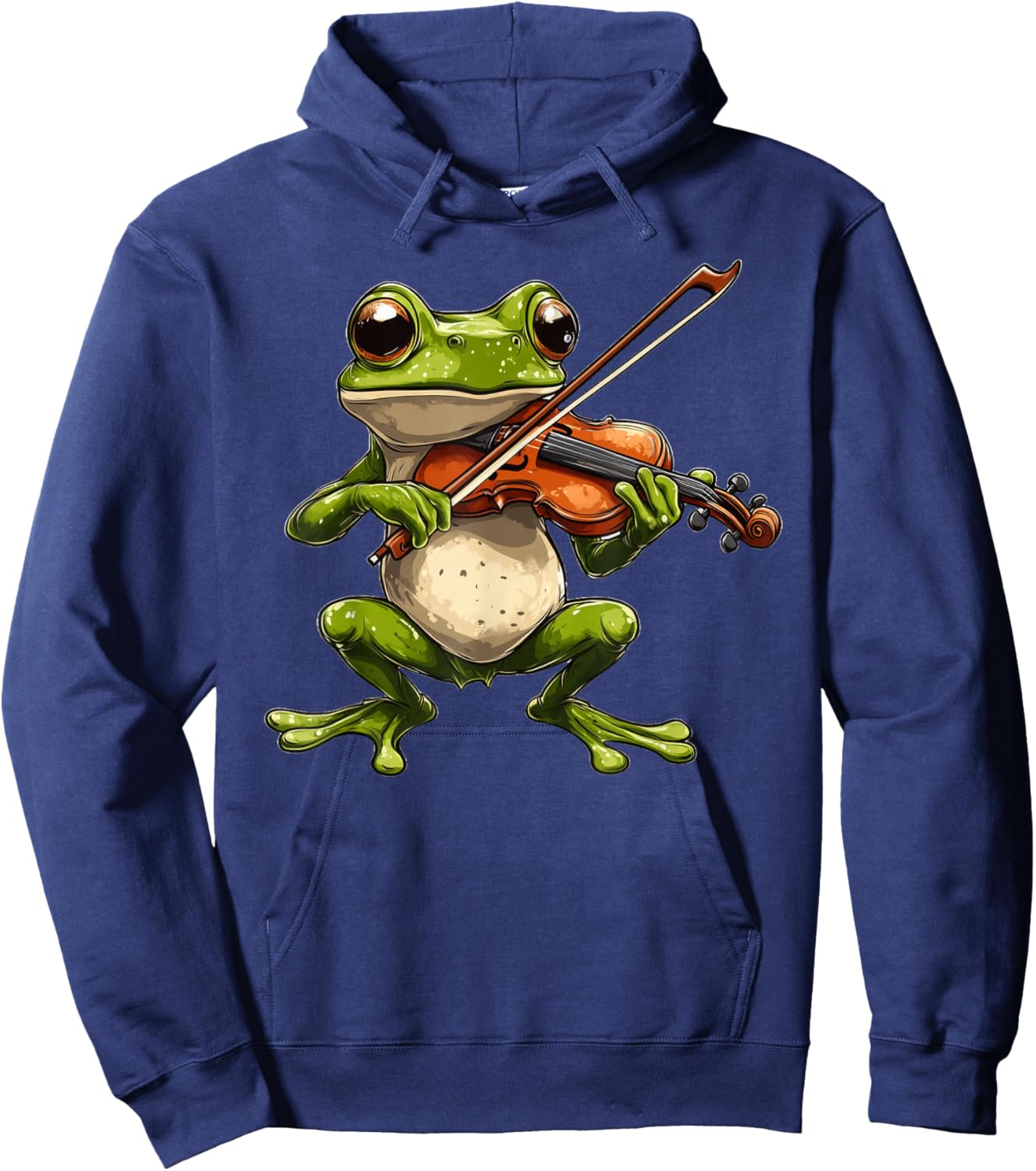Frog Playing Violin Musician Music Hoodie - Hoodie | Navy