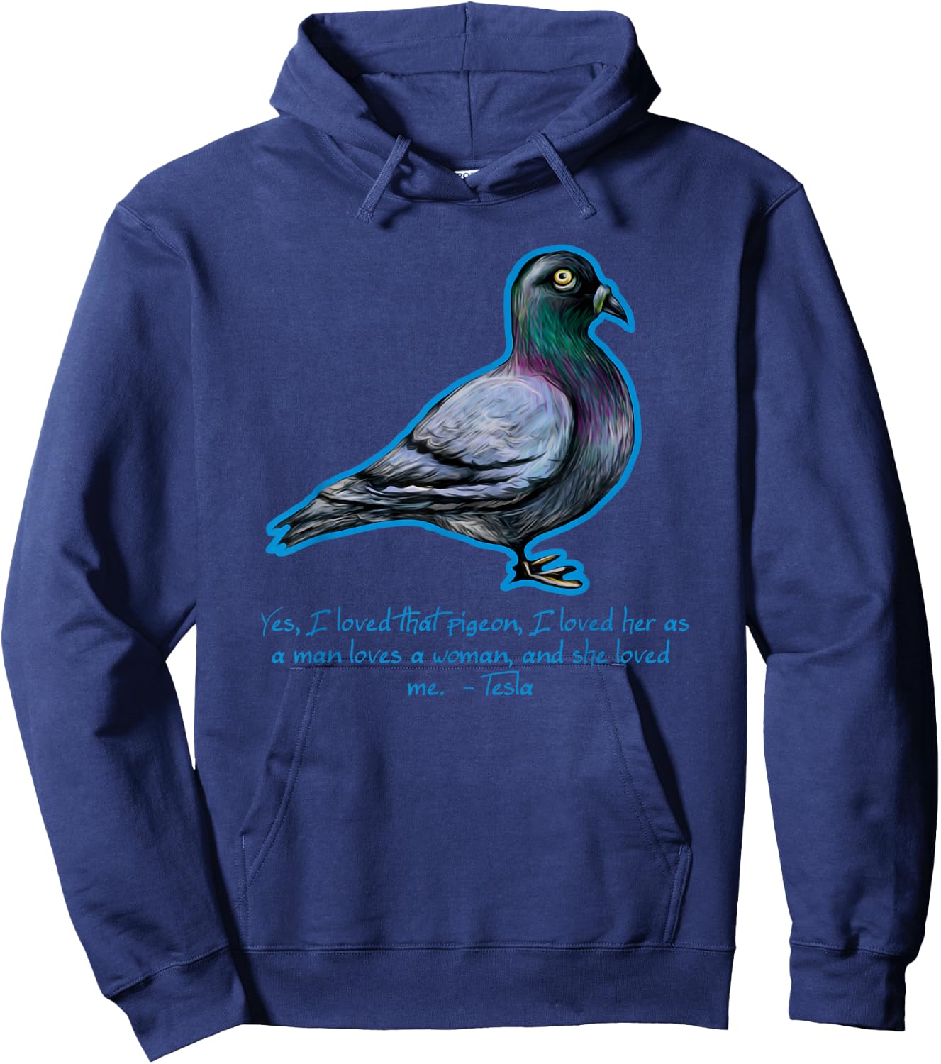 Nikola Tesla Science Pigeon Shirt Hoodie - Hoodie | Navy