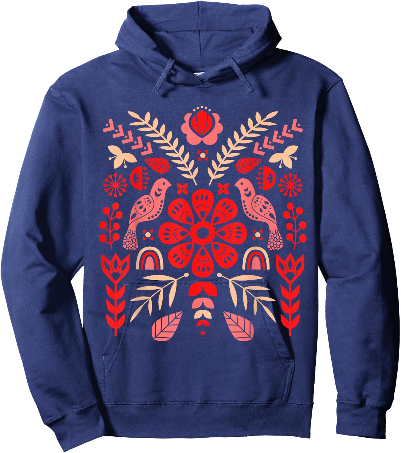 Ukrainian Birds | Vyshyvanka Style Hoodie - Hoodie | Navy