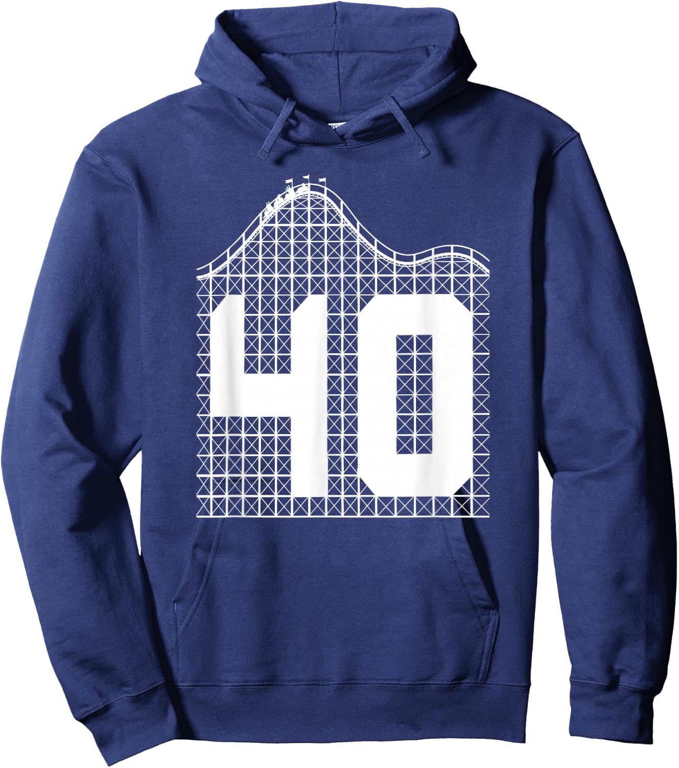 40th Birthday Roller Coaster Turning 40 Hoodie - Hoodie | Navy