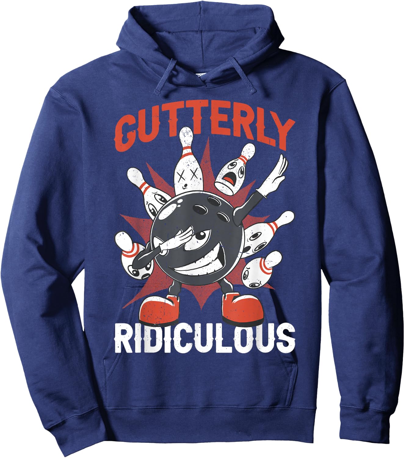 Gutterly Ridiculous Funny Bowling Bowler Hoodie - Hoodie | Navy