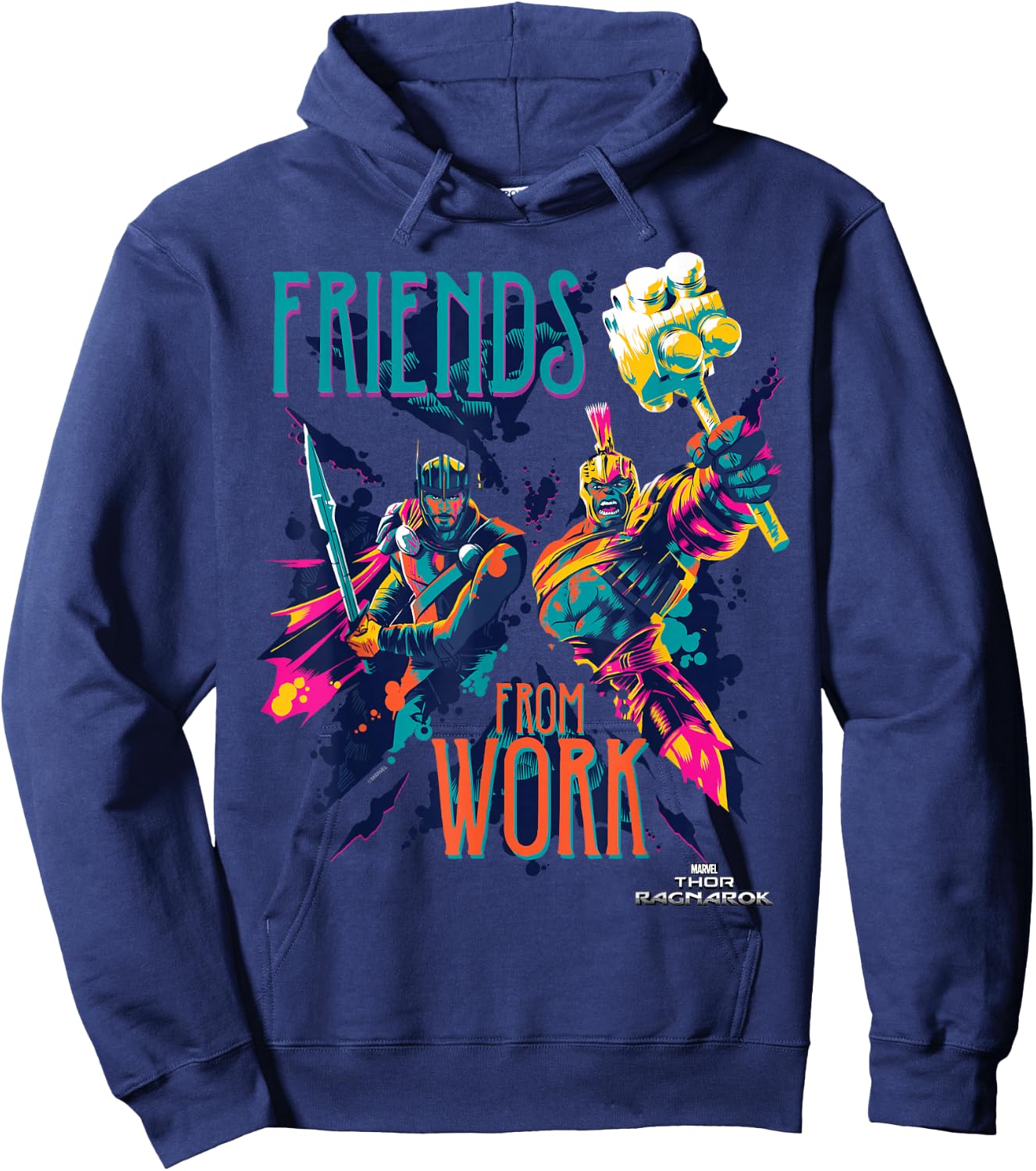 Marvel Thor Ragnarok Working Friends Neon Blast Hoodie - Hoodie | Navy