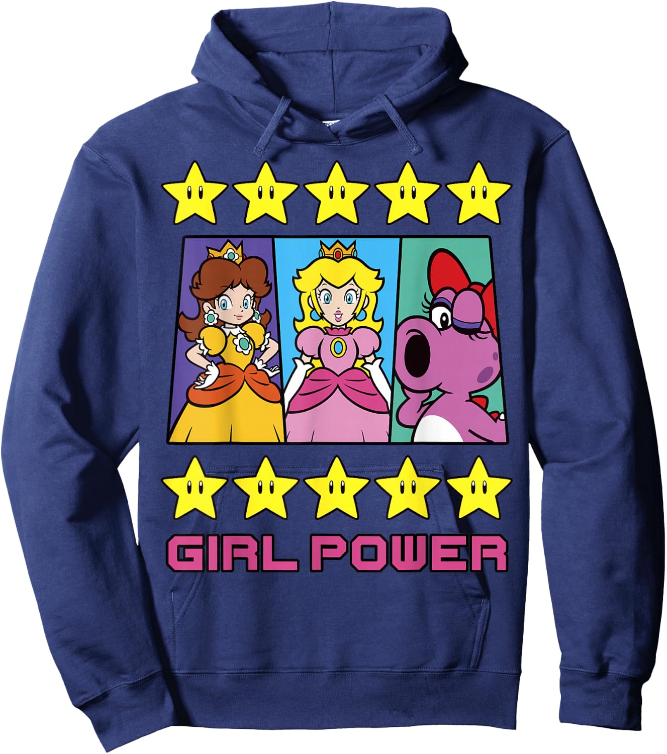 Super Mario Daisy Peach Birdo Girl Power Poster Hoodie - Hoodie | Navy