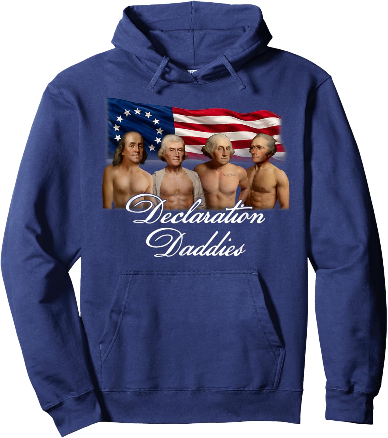 1776 America Declaration Daddies Joke Hoodie - Hoodie | Navy
