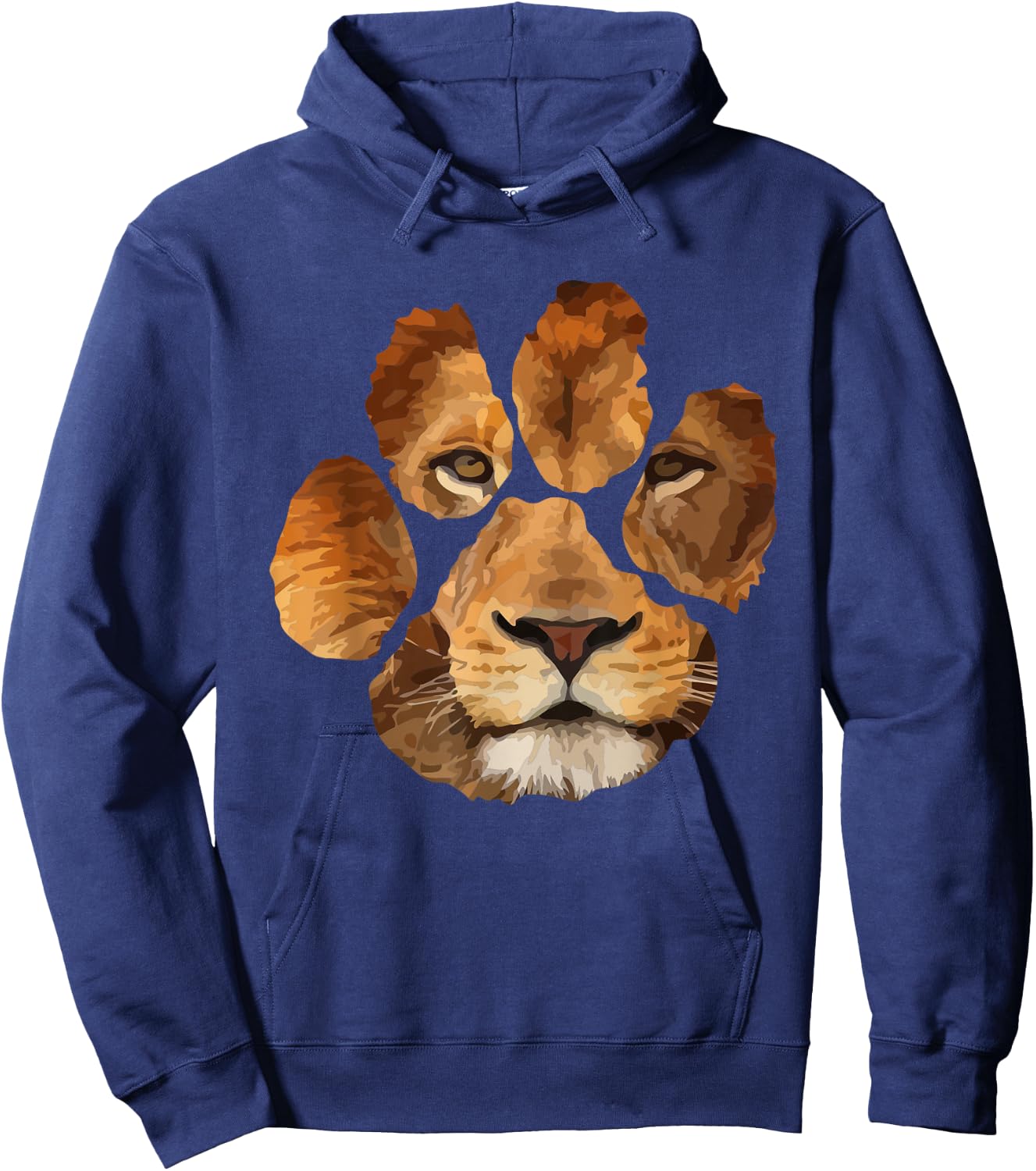 Lion Paw Print Animal Hoodie - Hoodie | Navy