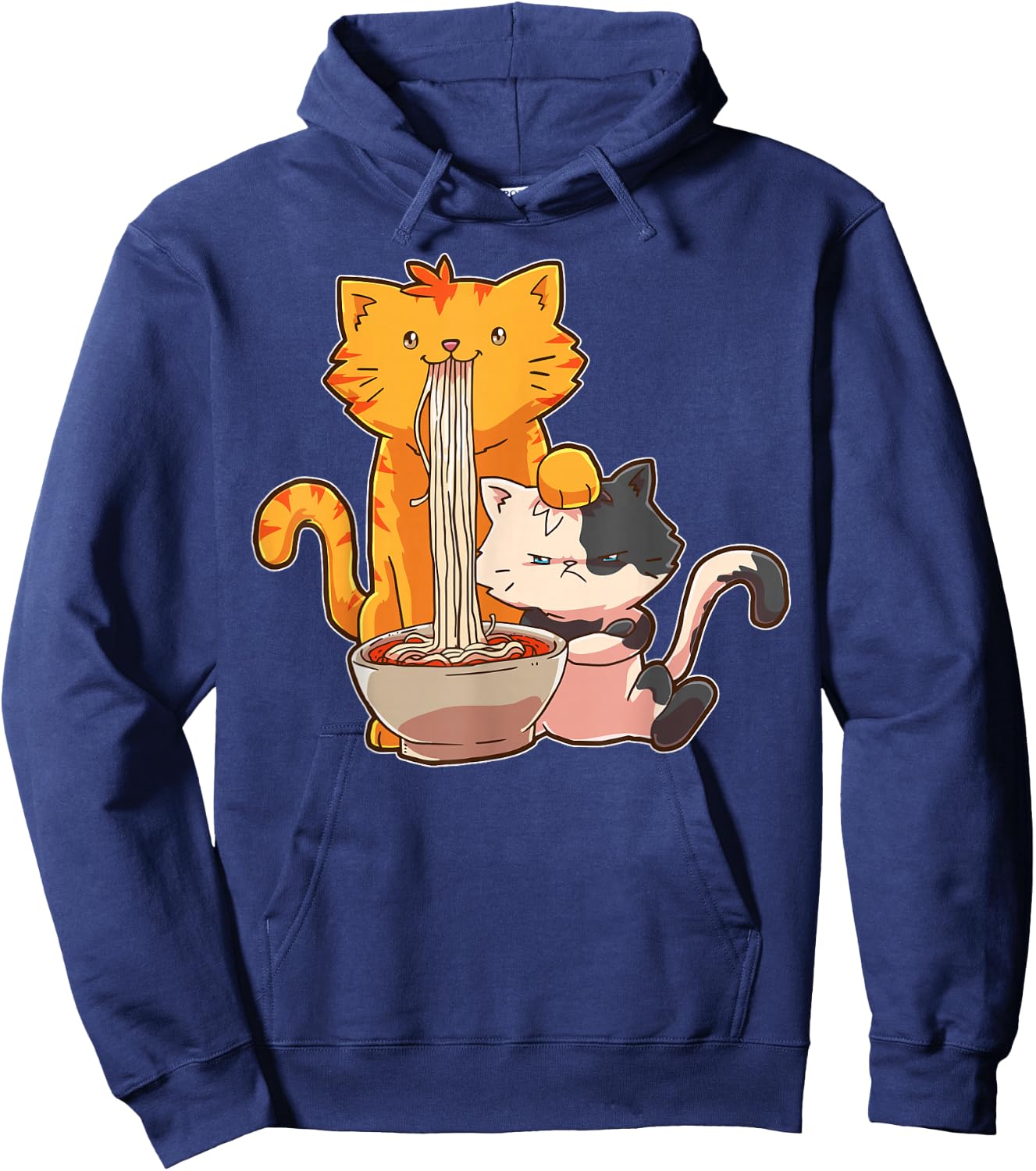 Ramen Kawaii Anime Cat Ramen Japanese Food Hoodie - Hoodie | Navy