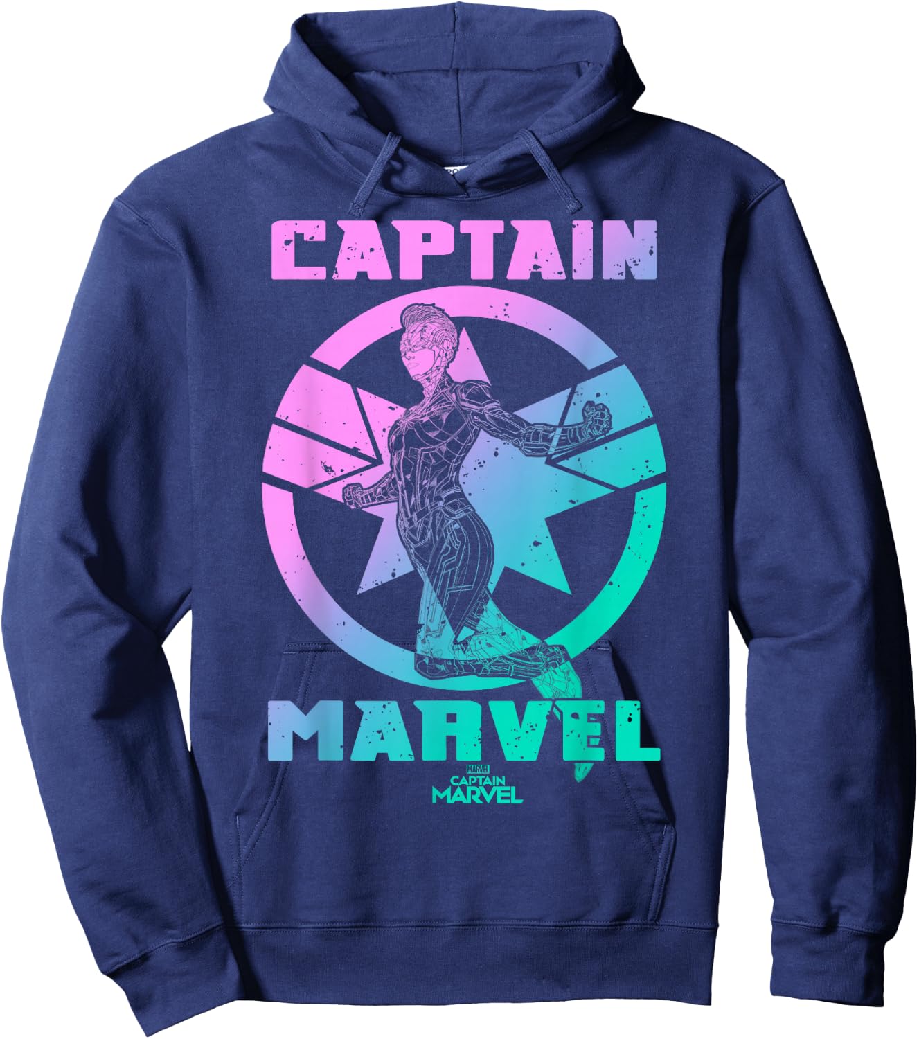 Captain Marvel Badge Color Grade Symbol Graphic Hoodie - Hoodie | Navy