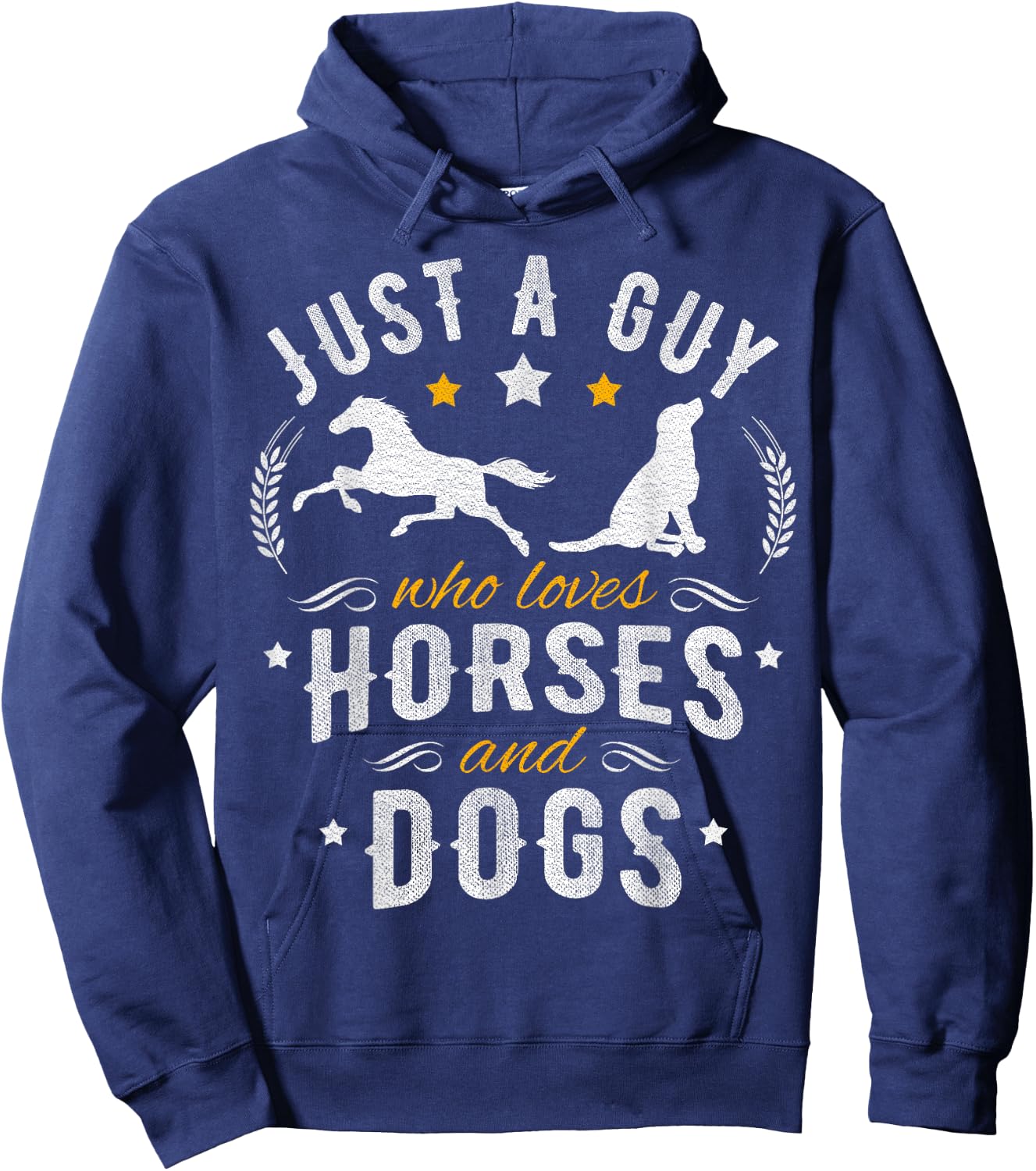 Horse Lover Just A Guy Who Loves Horses & Dogs Hoodie - Hoodie | Navy
