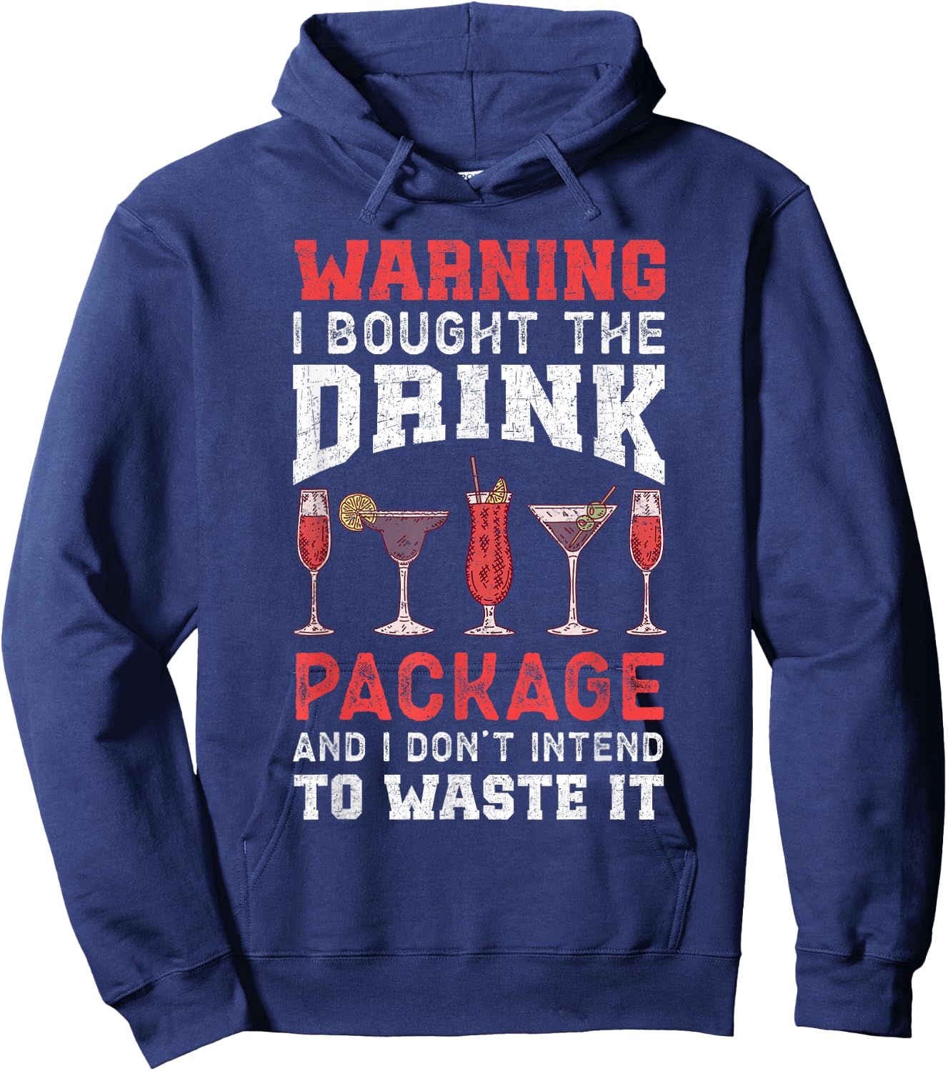 Sarcastic Cruise Blame It On The Drink Package Hoodie - Hoodie | Navy